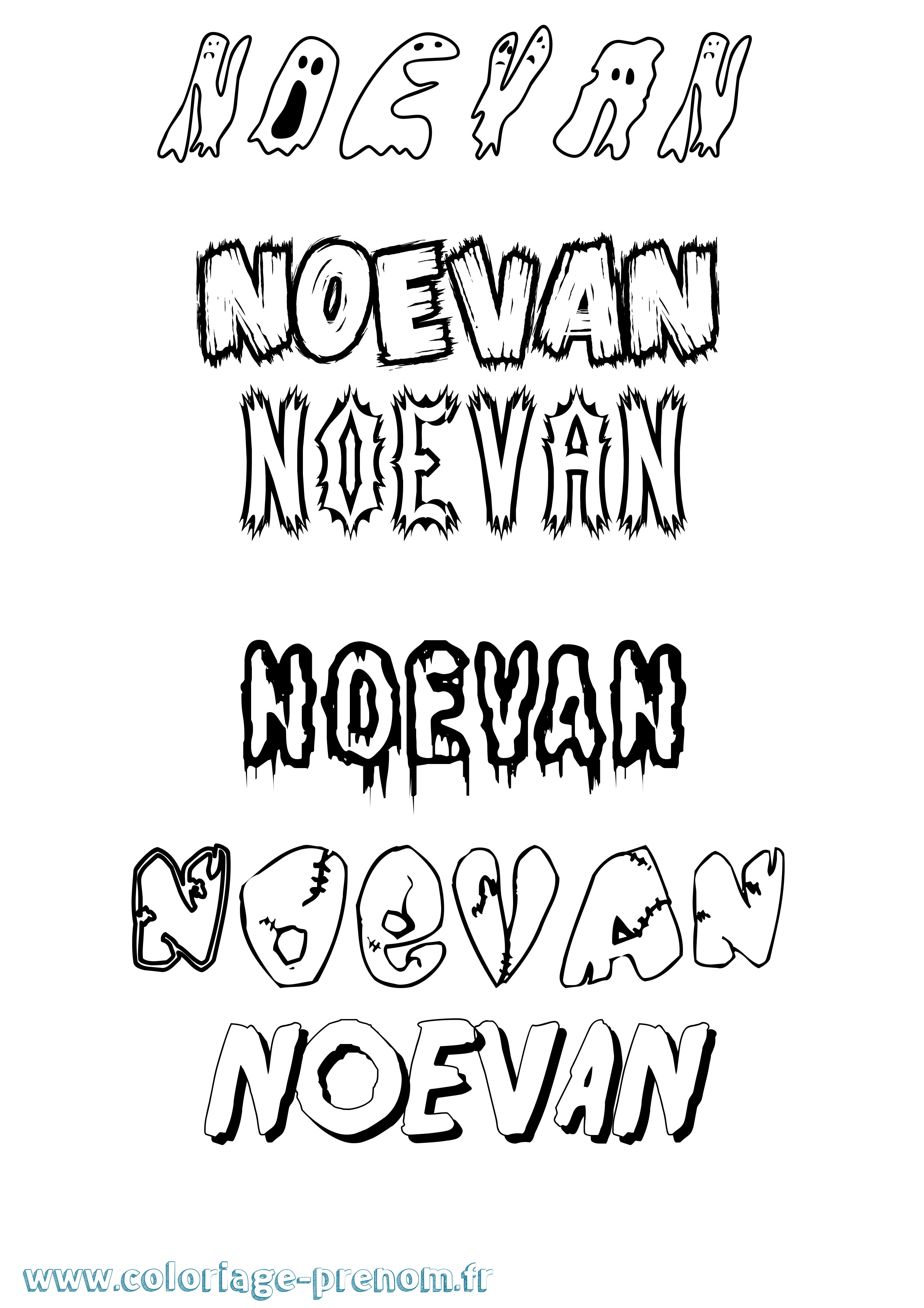 Coloriage Noevan Frisson Coloriage prénom Noevan Frisson