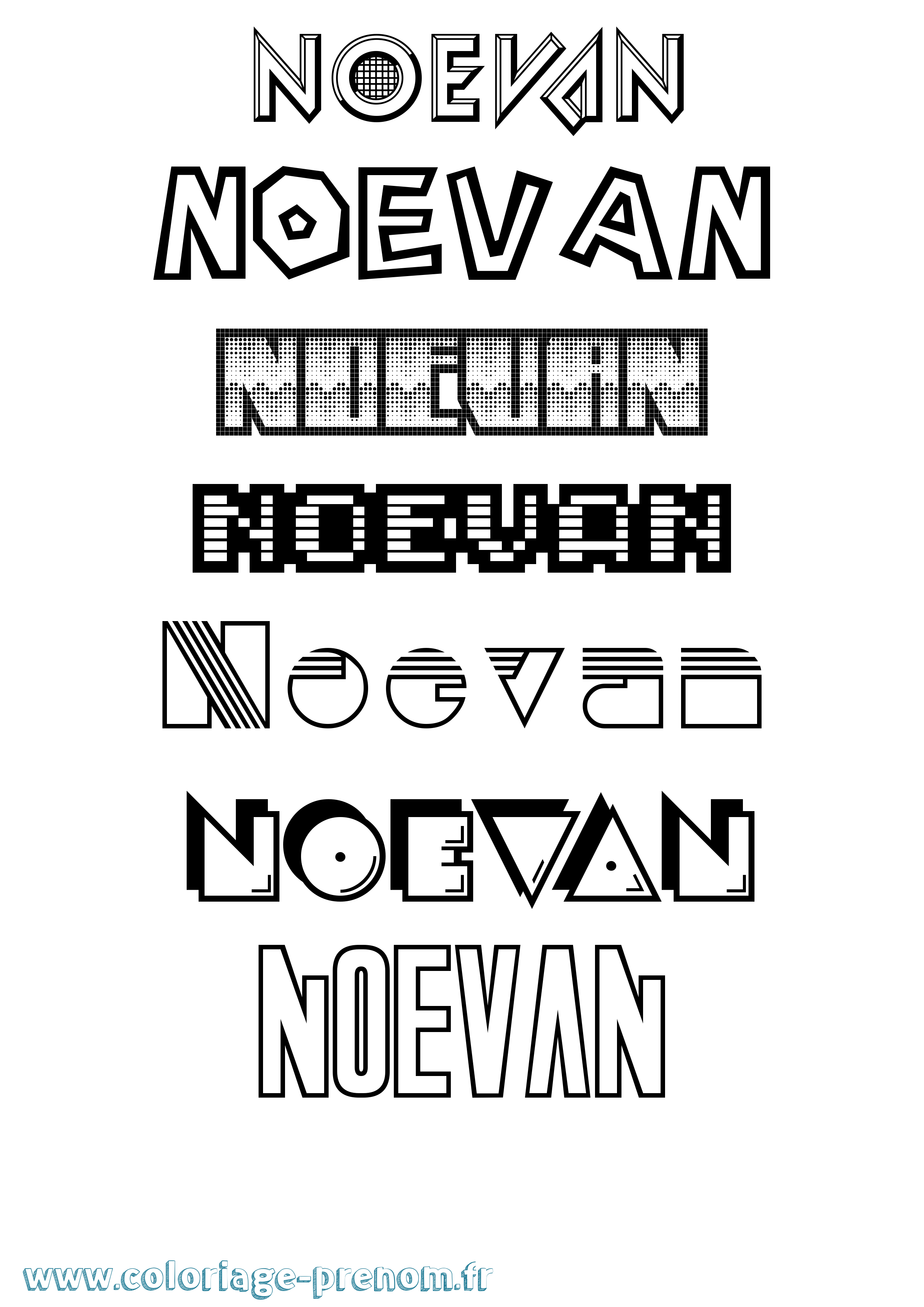 Coloriage Noevan Jeux Vidéos Coloriage prénom Noevan Jeux Vidéos