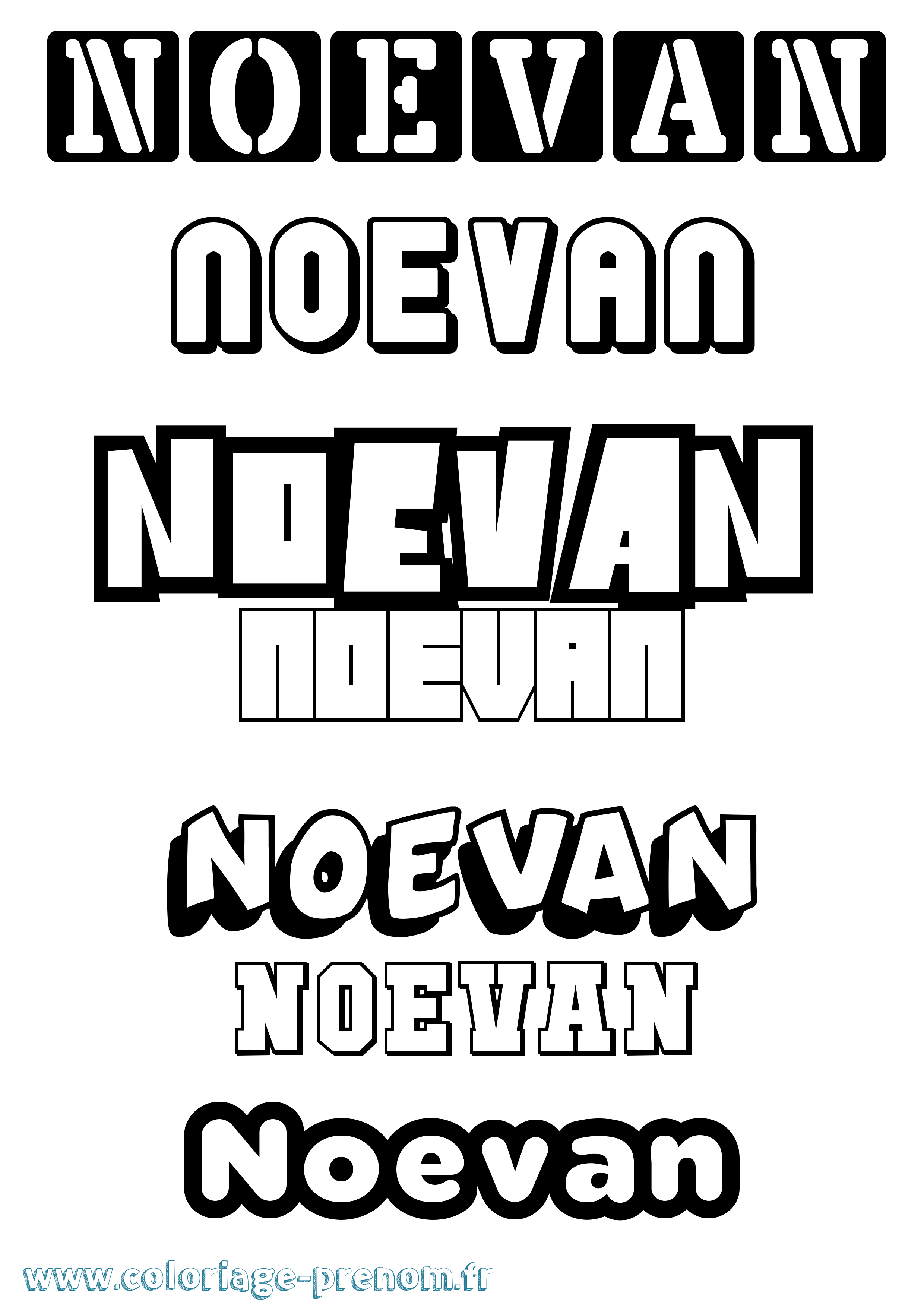 Coloriage Noevan Simple Coloriage prénom Noevan Simple