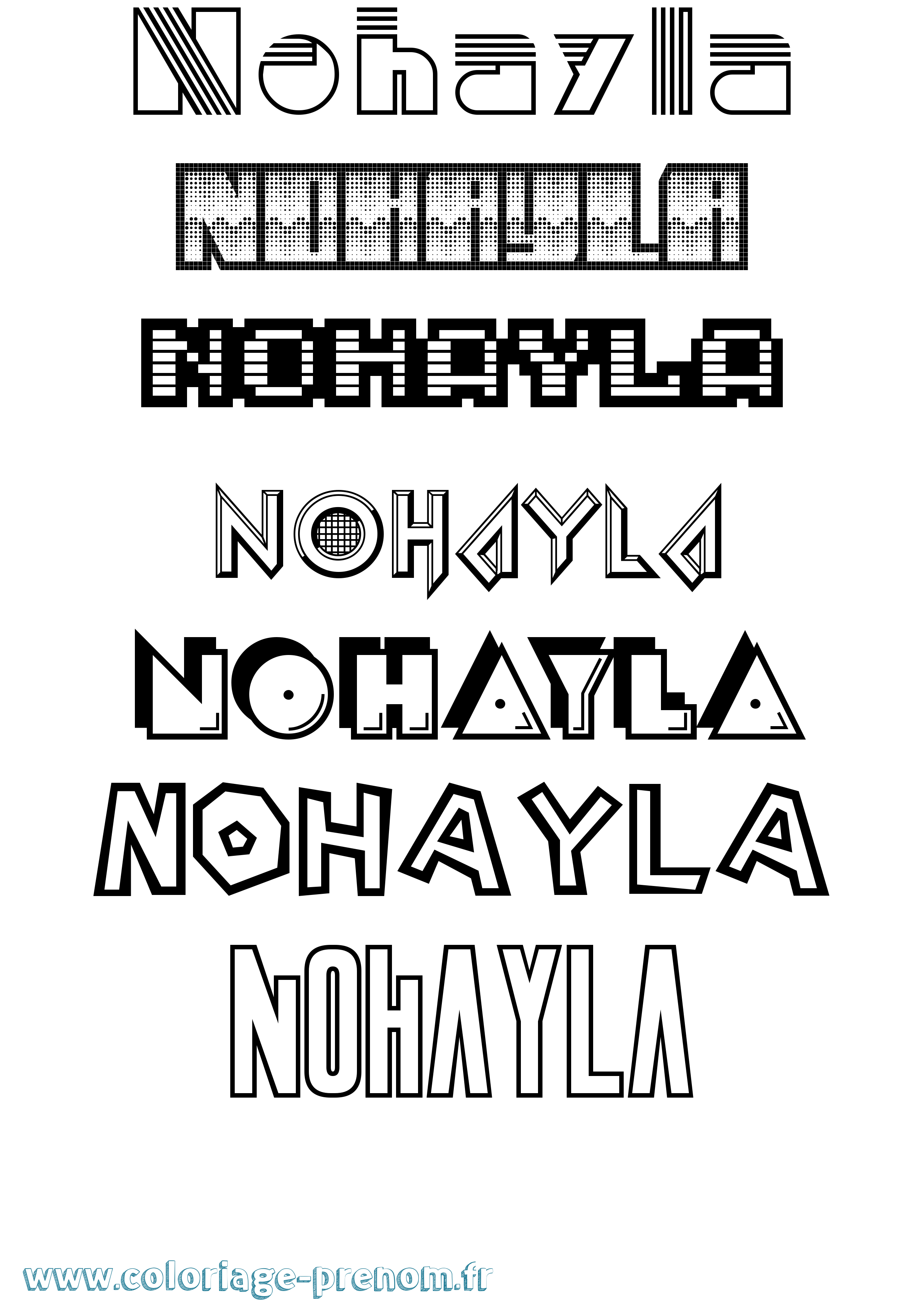 Coloriage Nohayla Jeux Vidéos Coloriage prénom Nohayla Jeux Vidéos