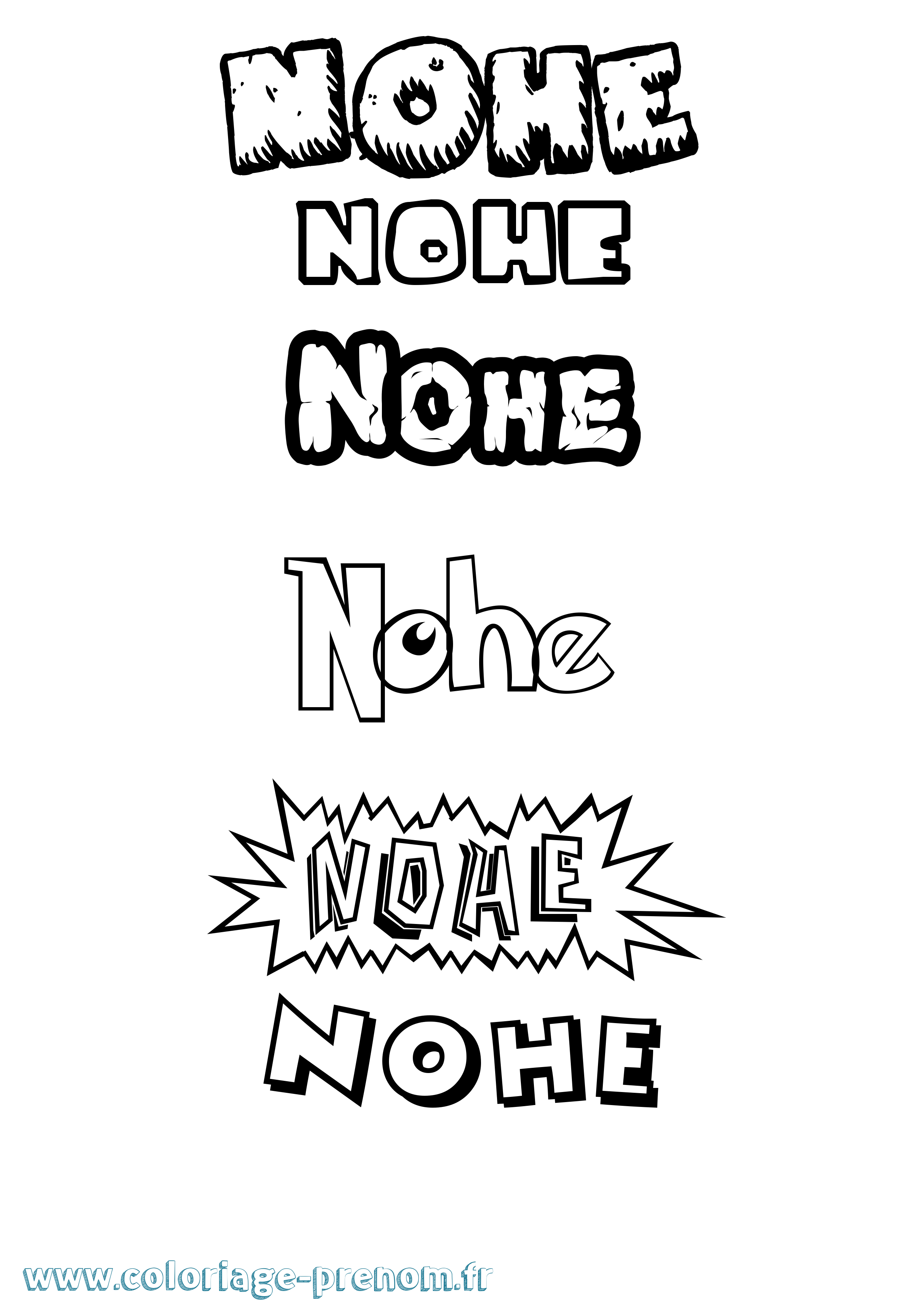 Coloriage Nohe Dessin Animé Coloriage prénom Nohe Dessin Animé