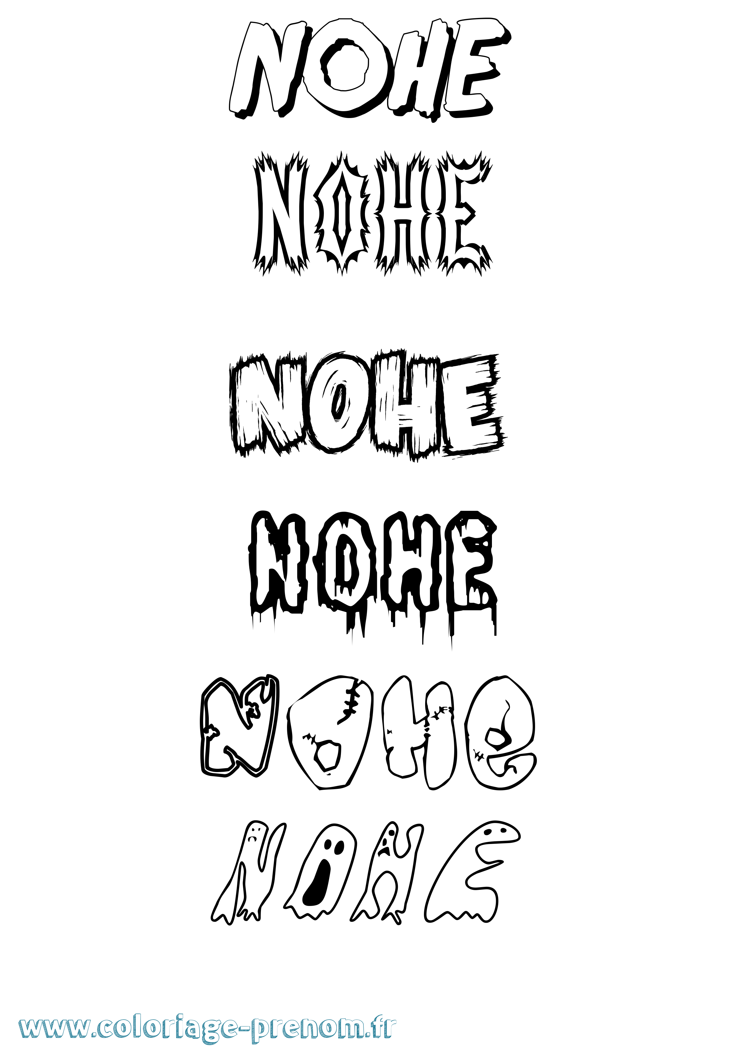 Coloriage Nohe Frisson Coloriage prénom Nohe Frisson