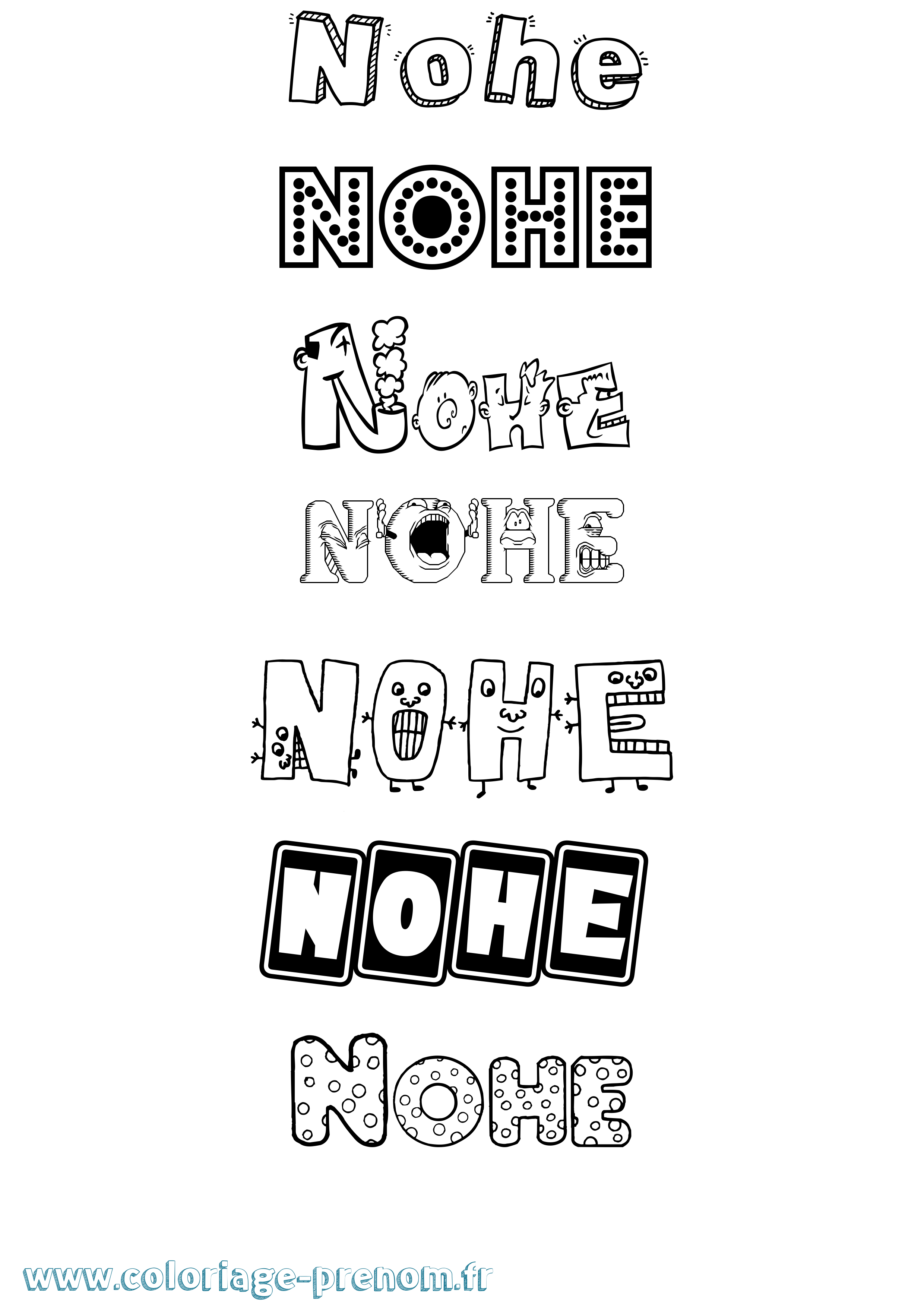 Coloriage Nohe Fun Coloriage prénom Nohe Fun