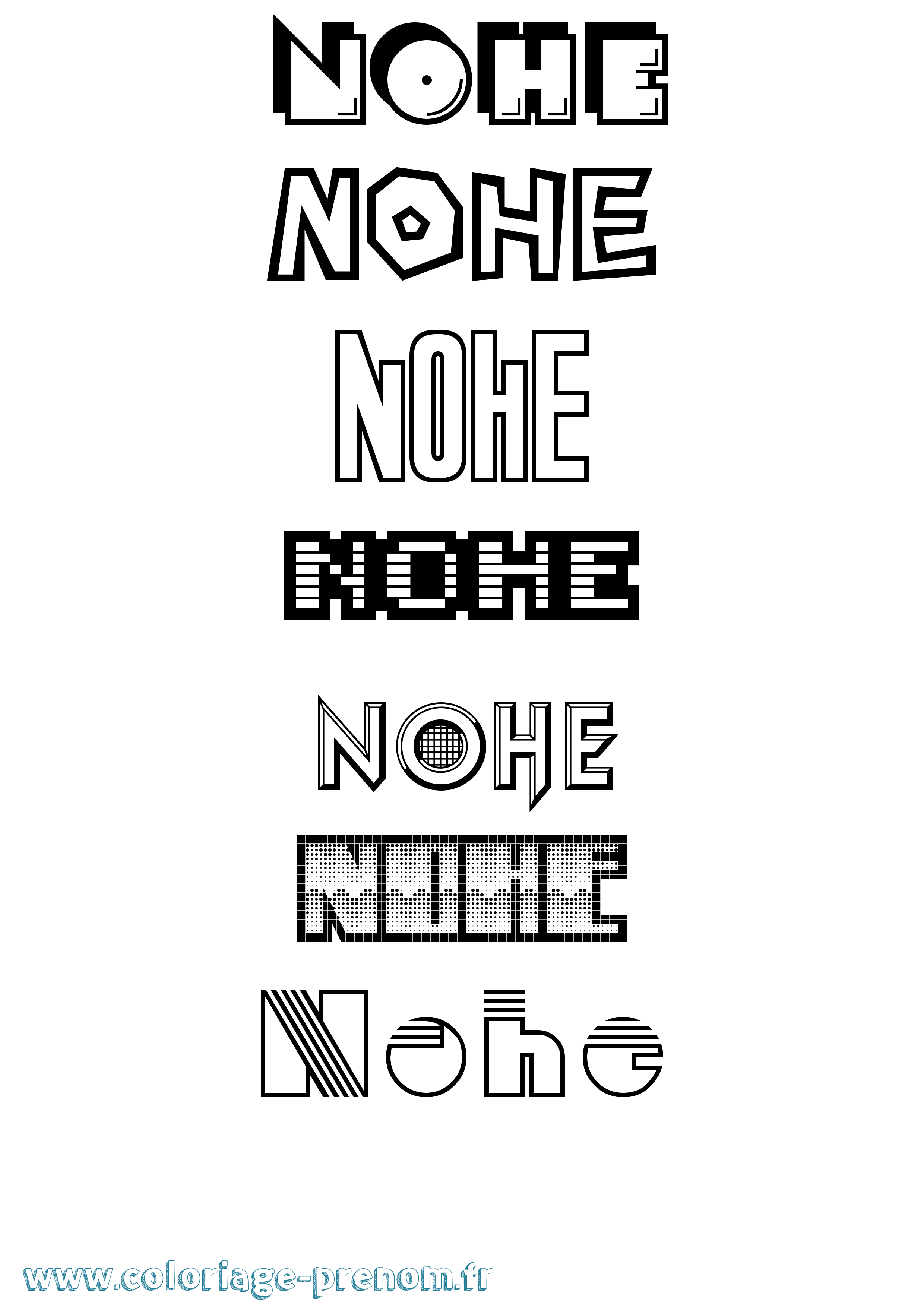 Coloriage Nohe Jeux Vidéos Coloriage prénom Nohe Jeux Vidéos