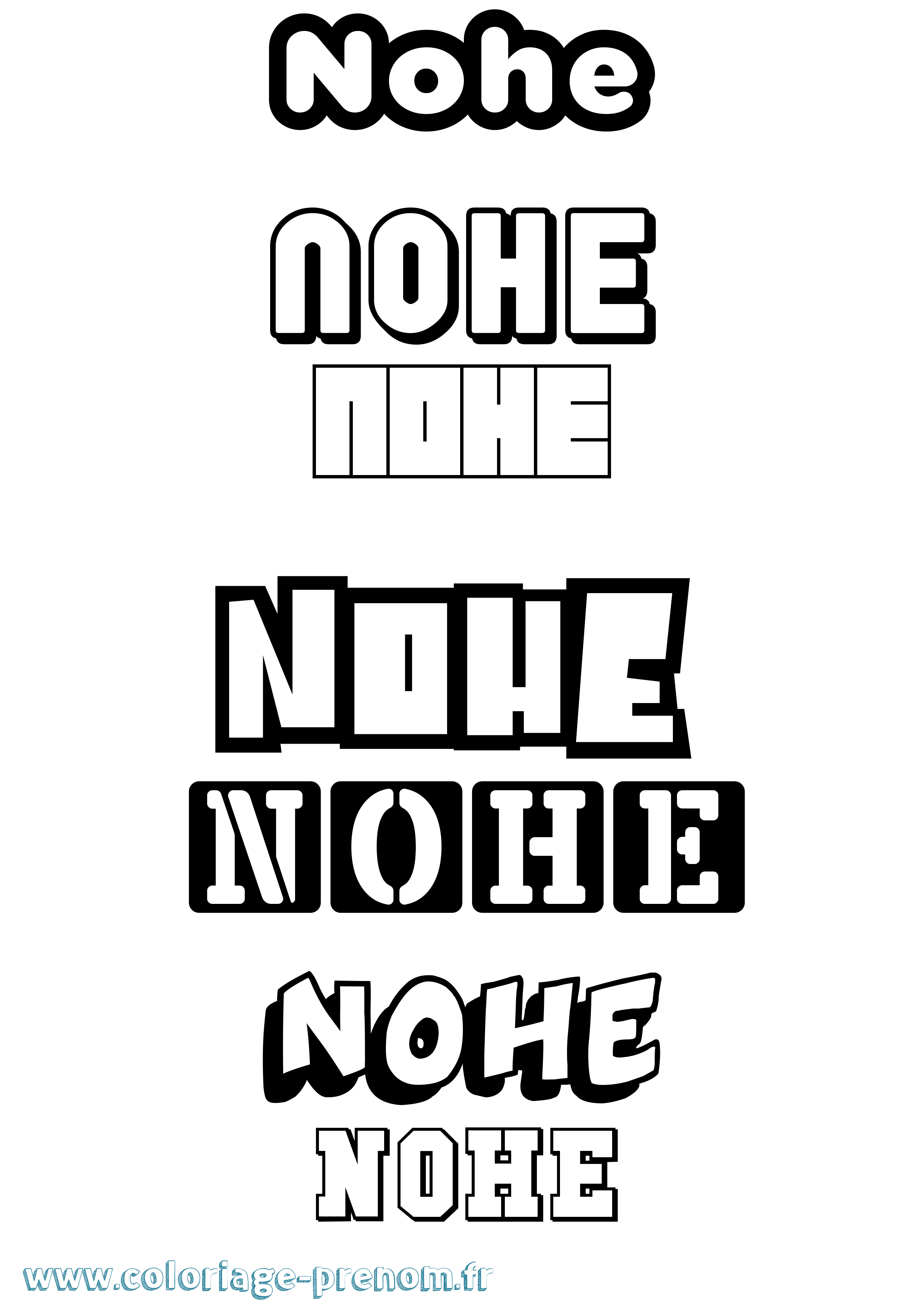 Coloriage Nohe Simple Coloriage prénom Nohe Simple