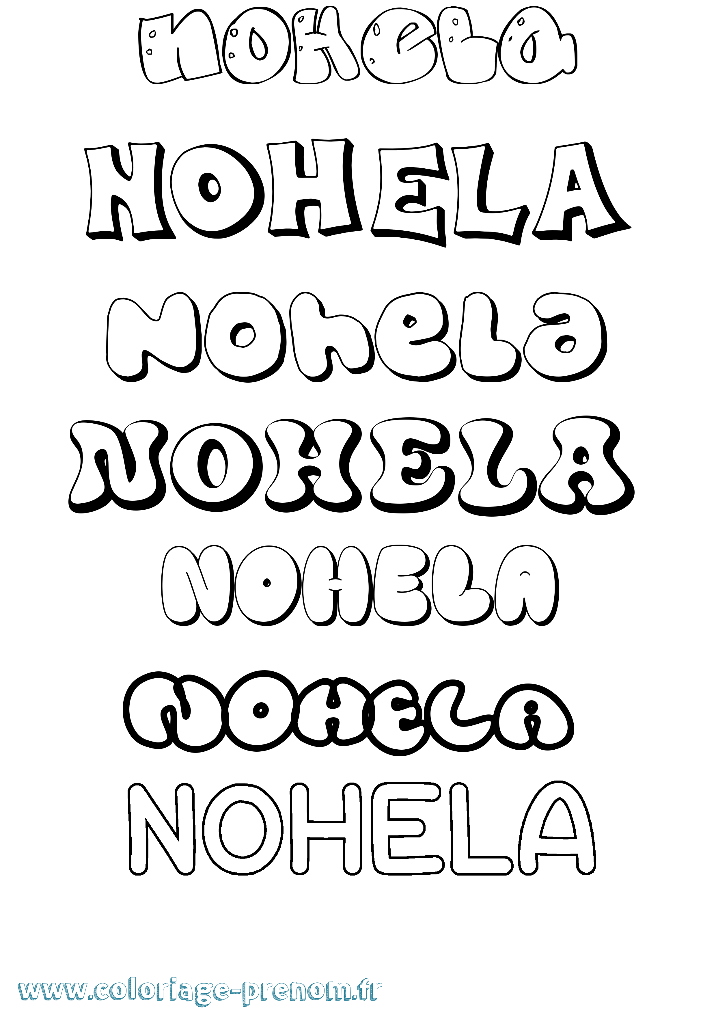 Coloriage Nohela Bubble Coloriage prénom Nohela Bubble