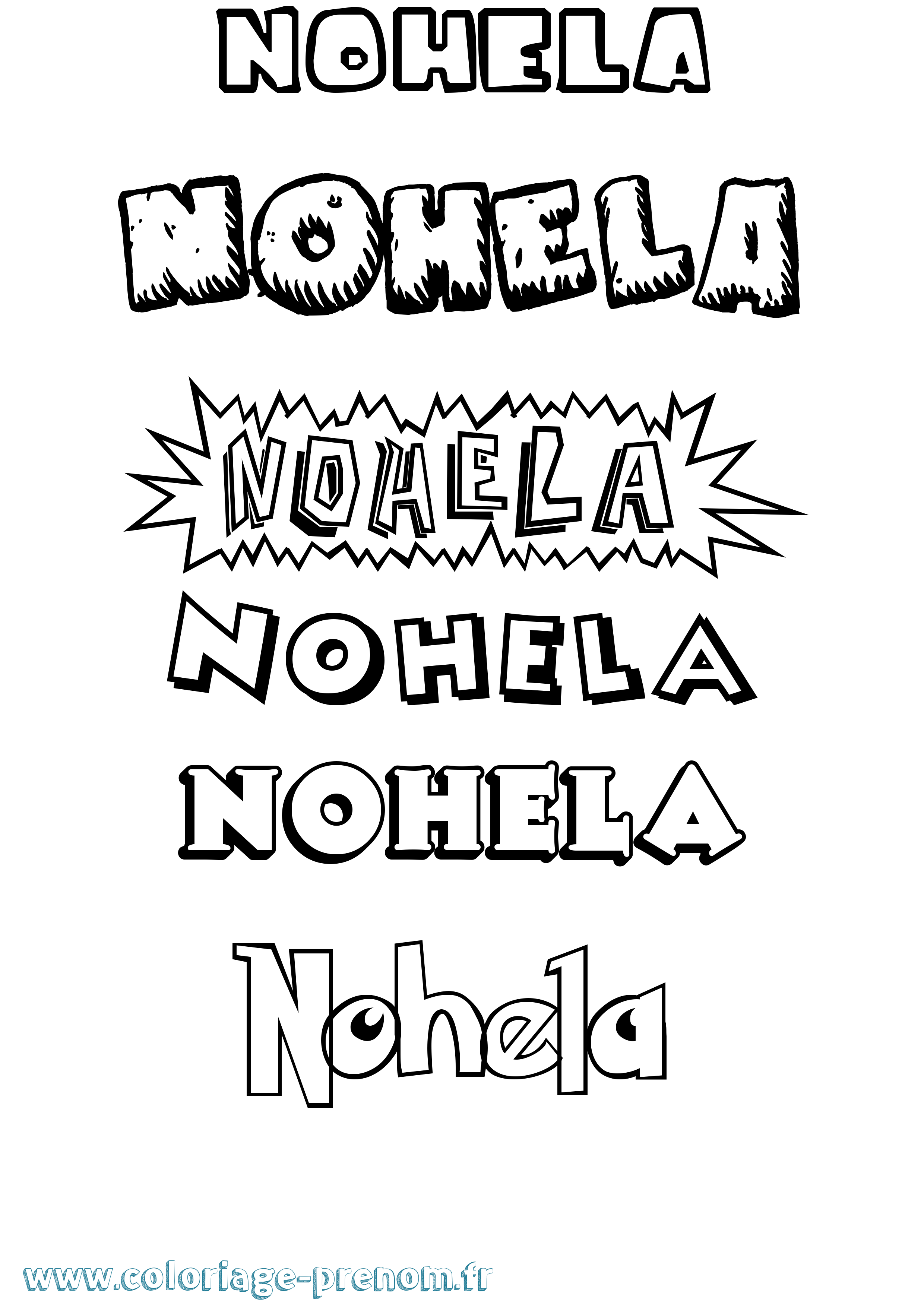 Coloriage Nohela Dessin Animé Coloriage prénom Nohela Dessin Animé