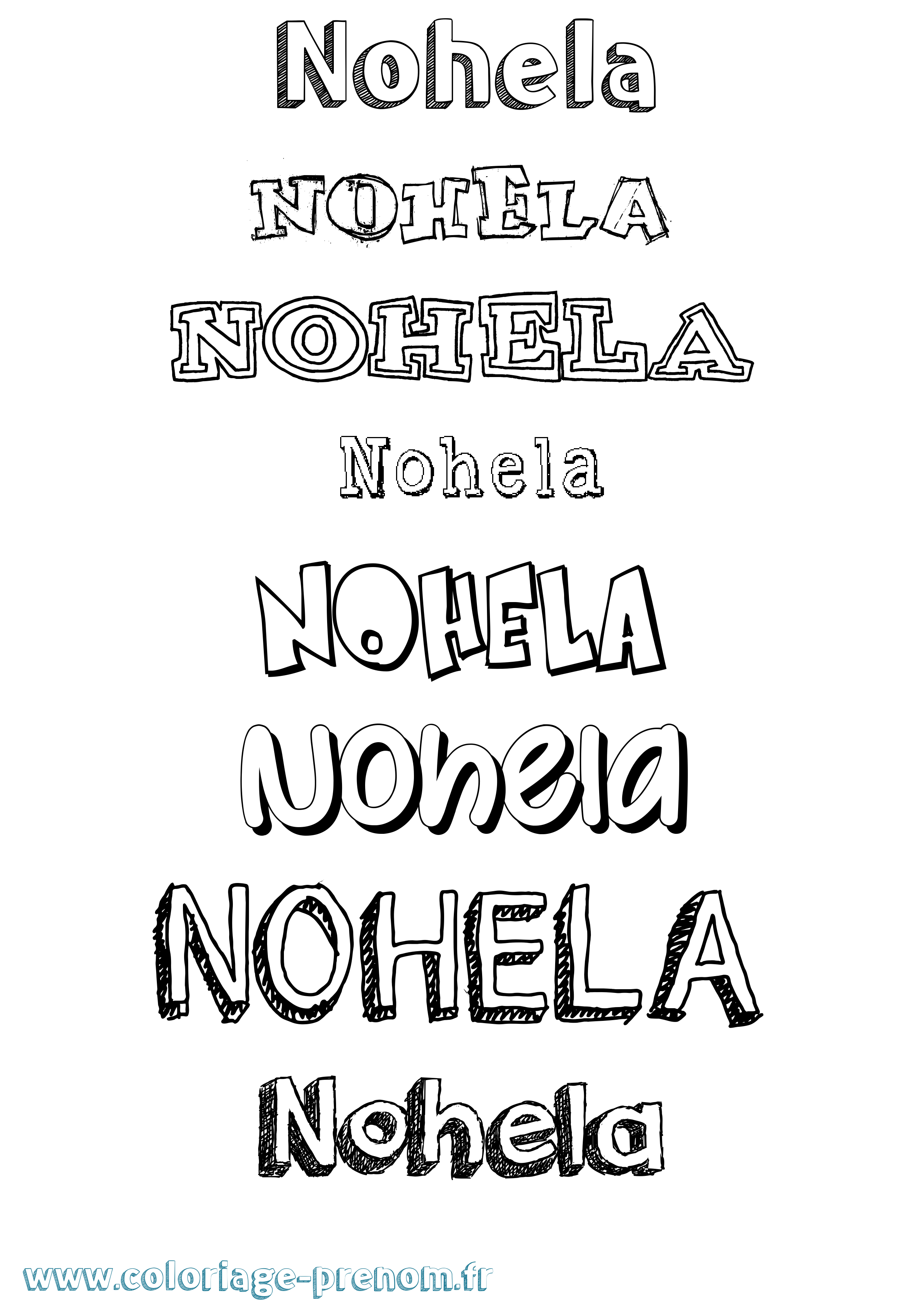 Coloriage Nohela Dessiné Coloriage prénom Nohela Dessiné