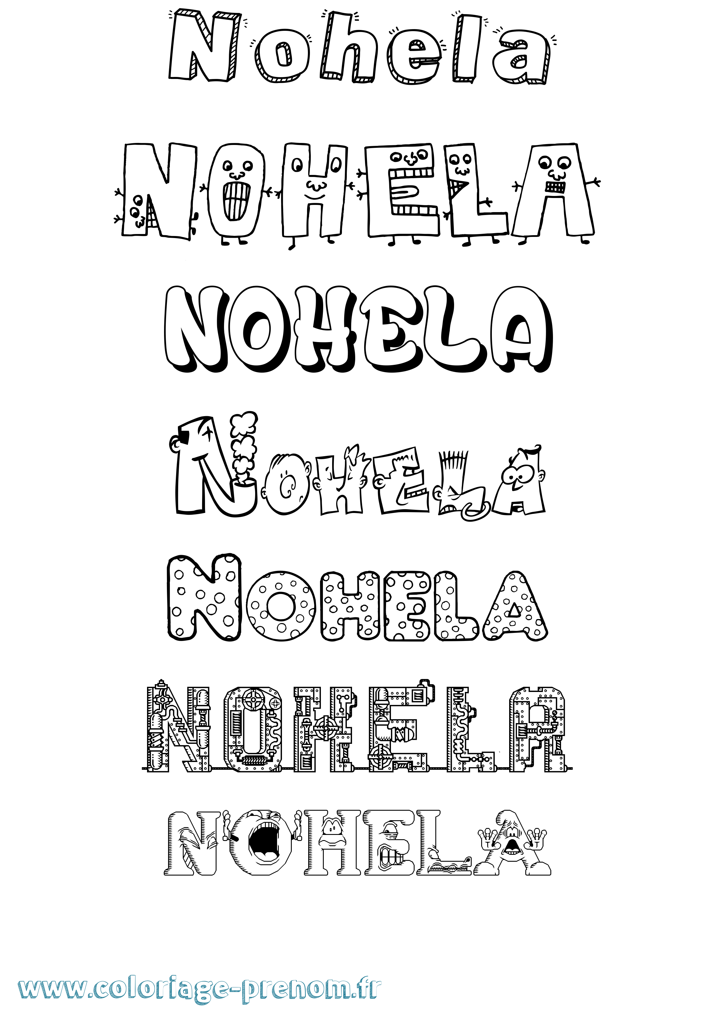 Coloriage Nohela Fun Coloriage prénom Nohela Fun