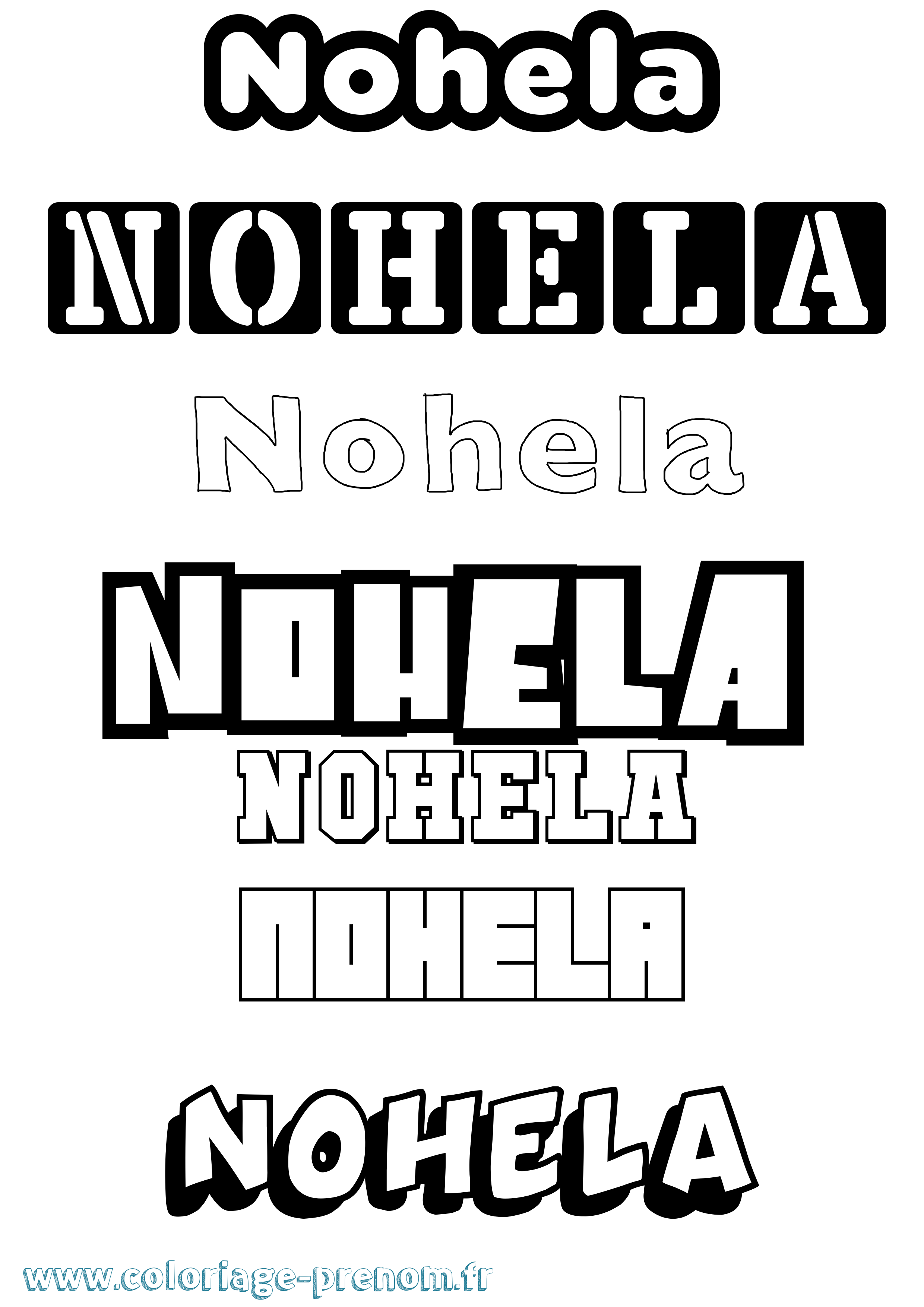 Coloriage Nohela Simple Coloriage prénom Nohela Simple