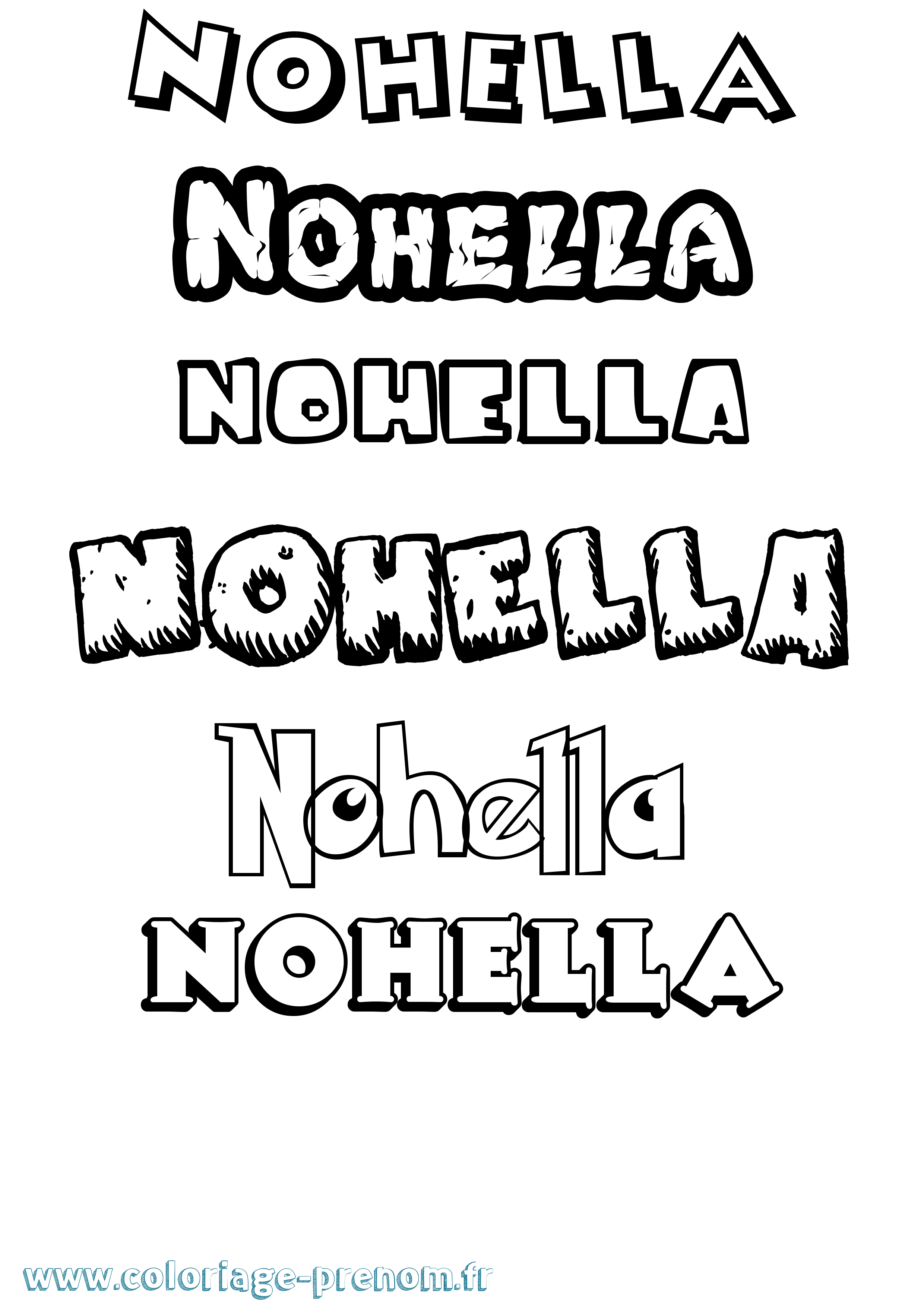 Coloriage Nohella Dessin Animé Coloriage prénom Nohella Dessin Animé