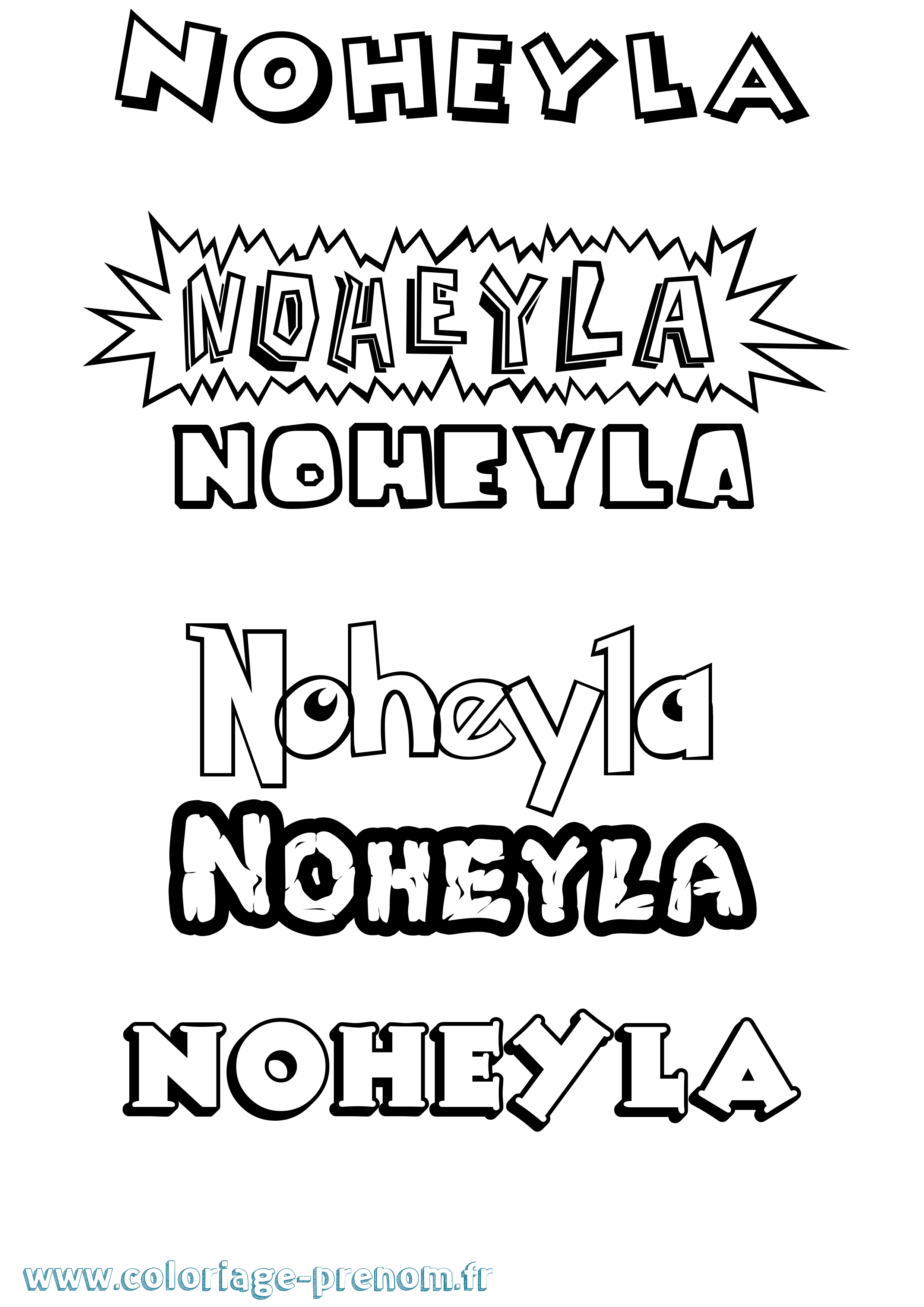 Coloriage Noheyla Dessin Animé Coloriage prénom Noheyla Dessin Animé