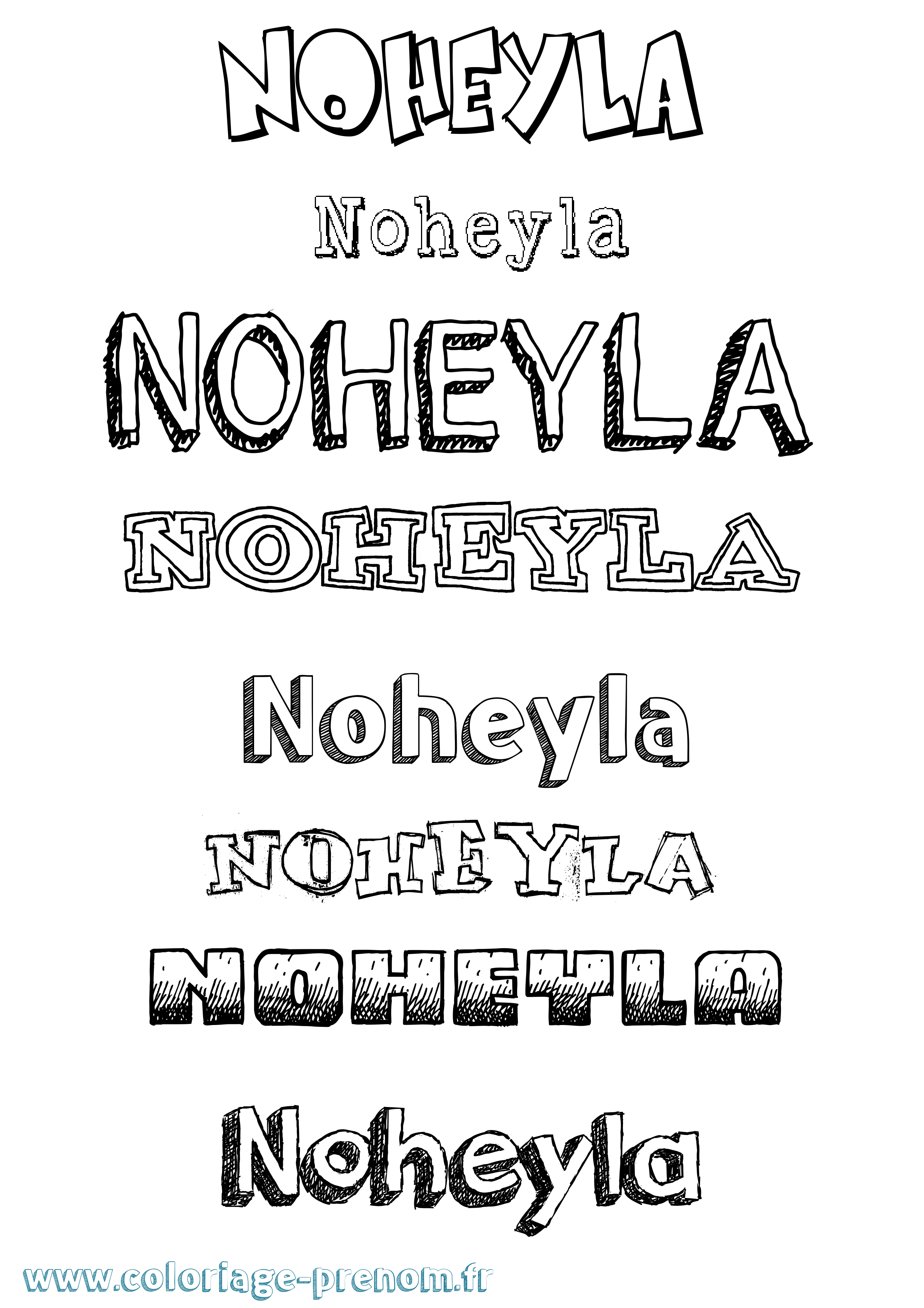 Coloriage Noheyla Dessiné Coloriage prénom Noheyla Dessiné
