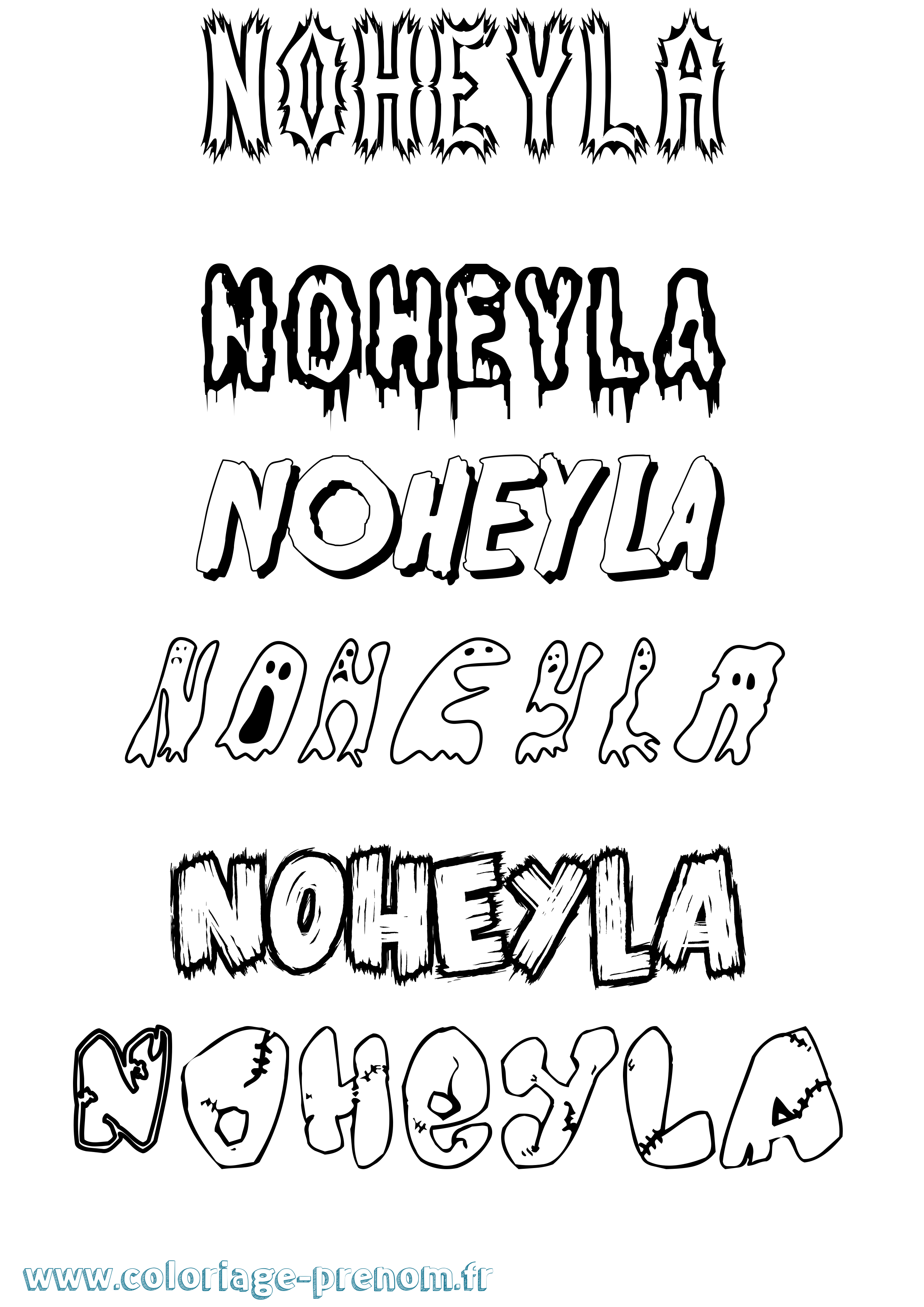 Coloriage Noheyla Frisson Coloriage prénom Noheyla Frisson