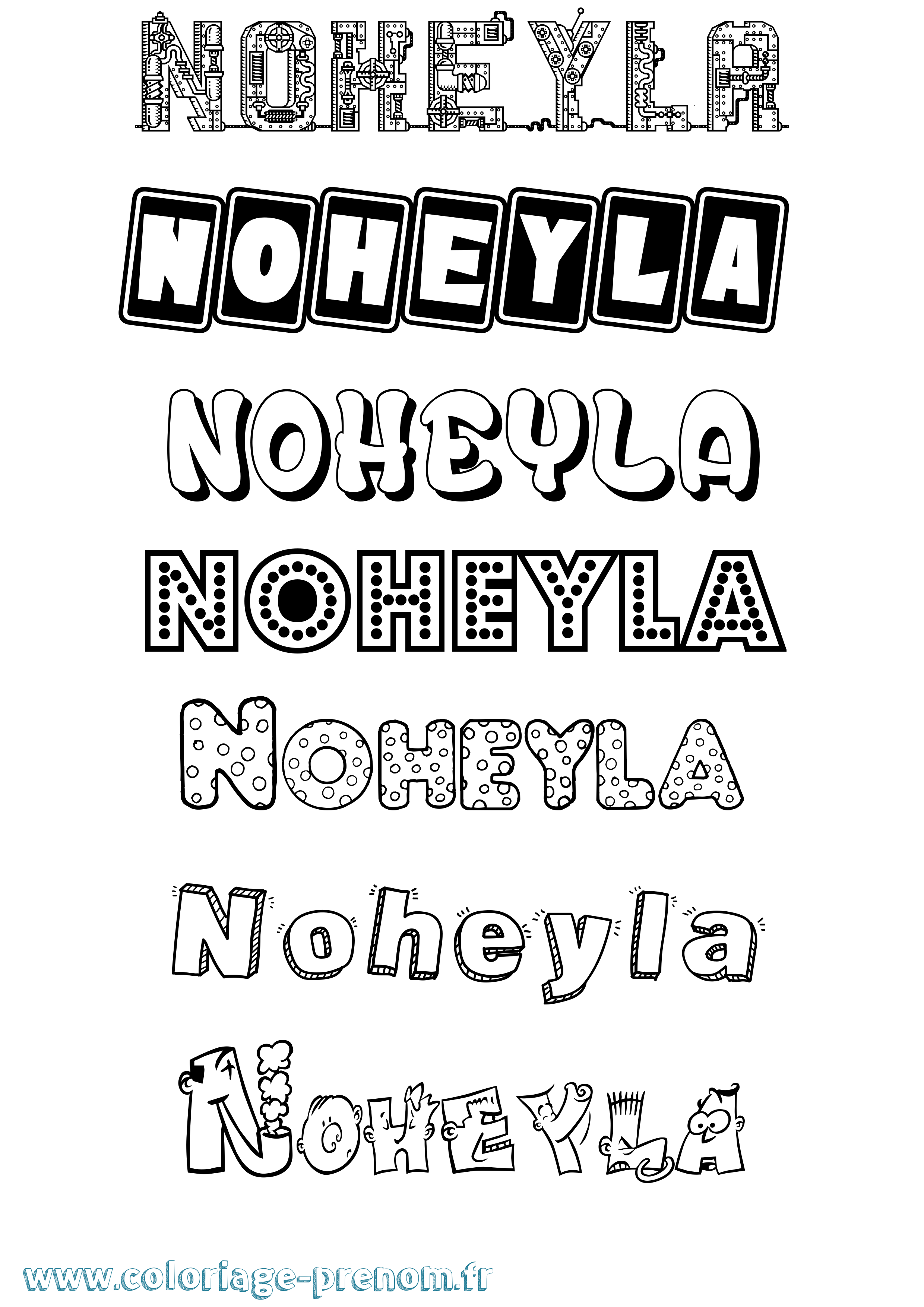 Coloriage Noheyla Fun Coloriage prénom Noheyla Fun