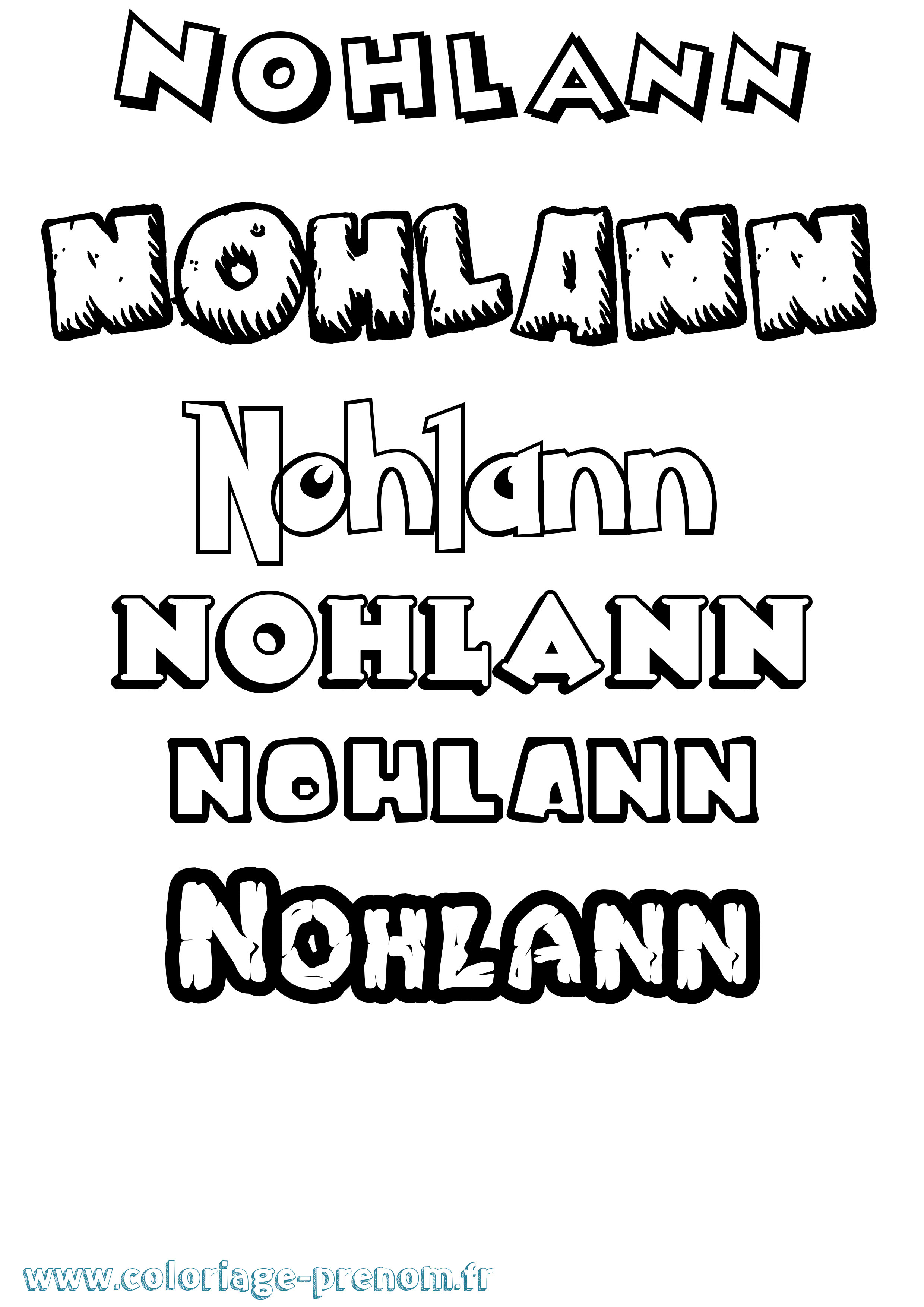Coloriage Nohlann Dessin Animé Coloriage prénom Nohlann Dessin Animé