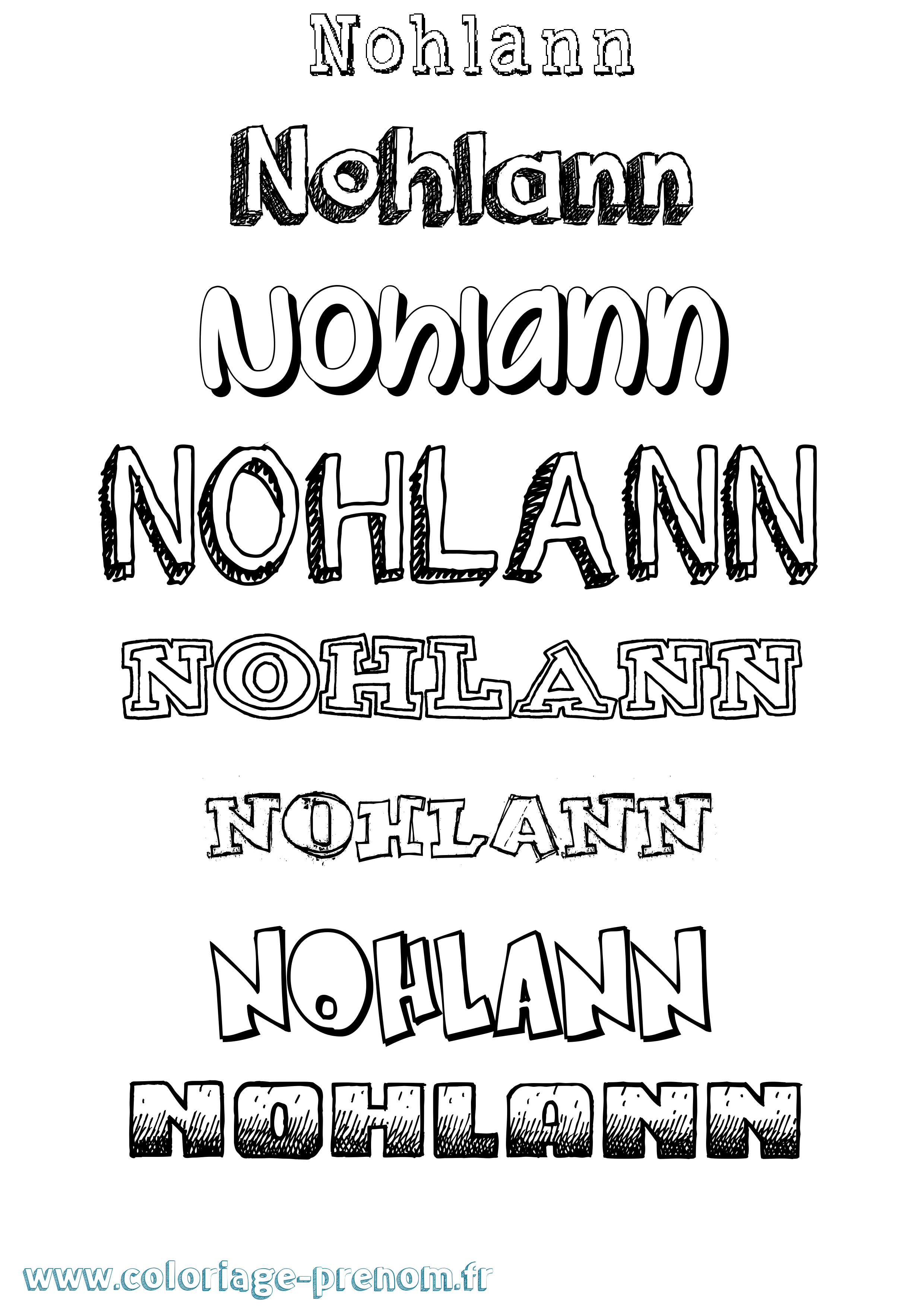Coloriage Nohlann Dessiné Coloriage prénom Nohlann Dessiné