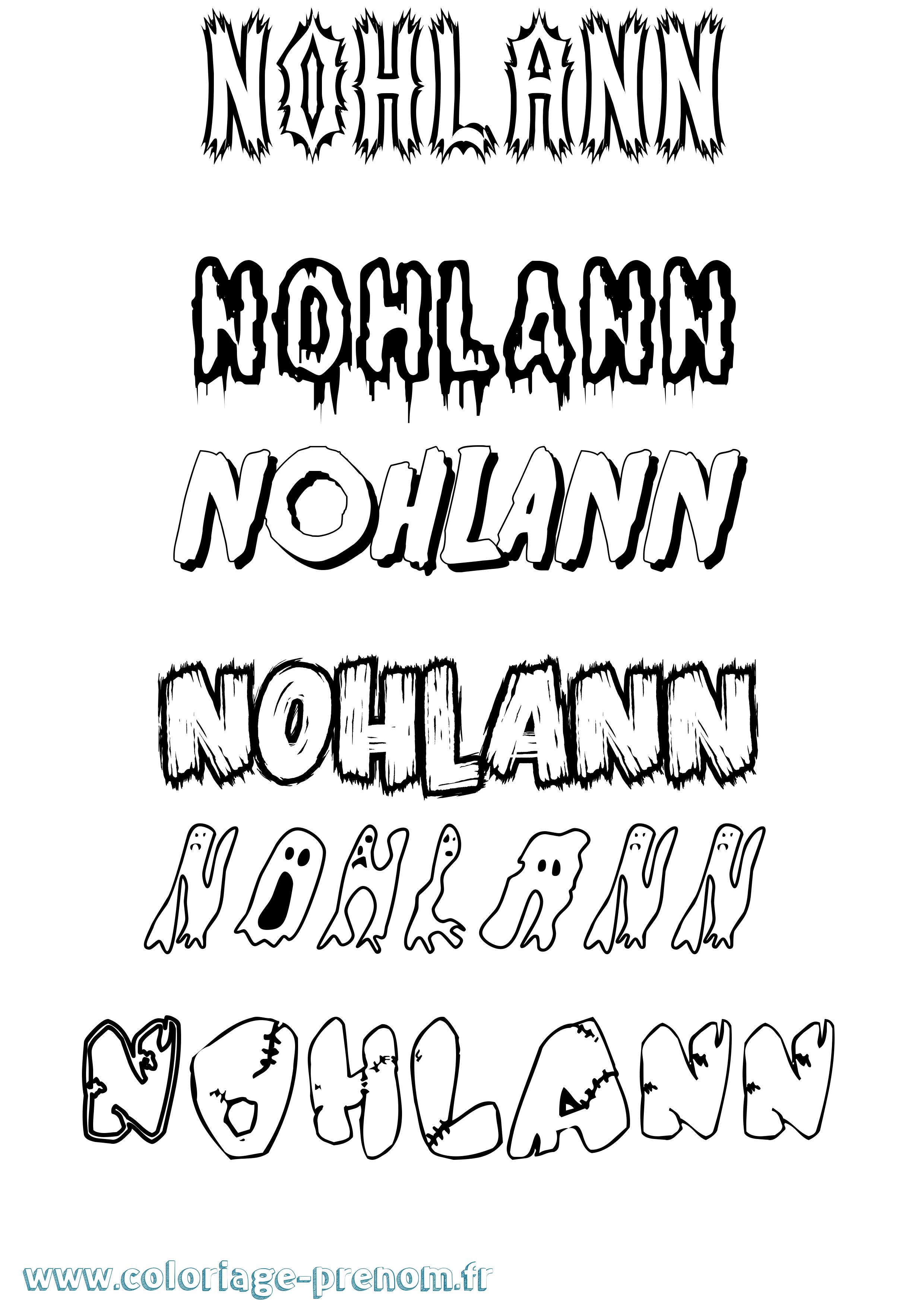 Coloriage Nohlann Frisson Coloriage prénom Nohlann Frisson