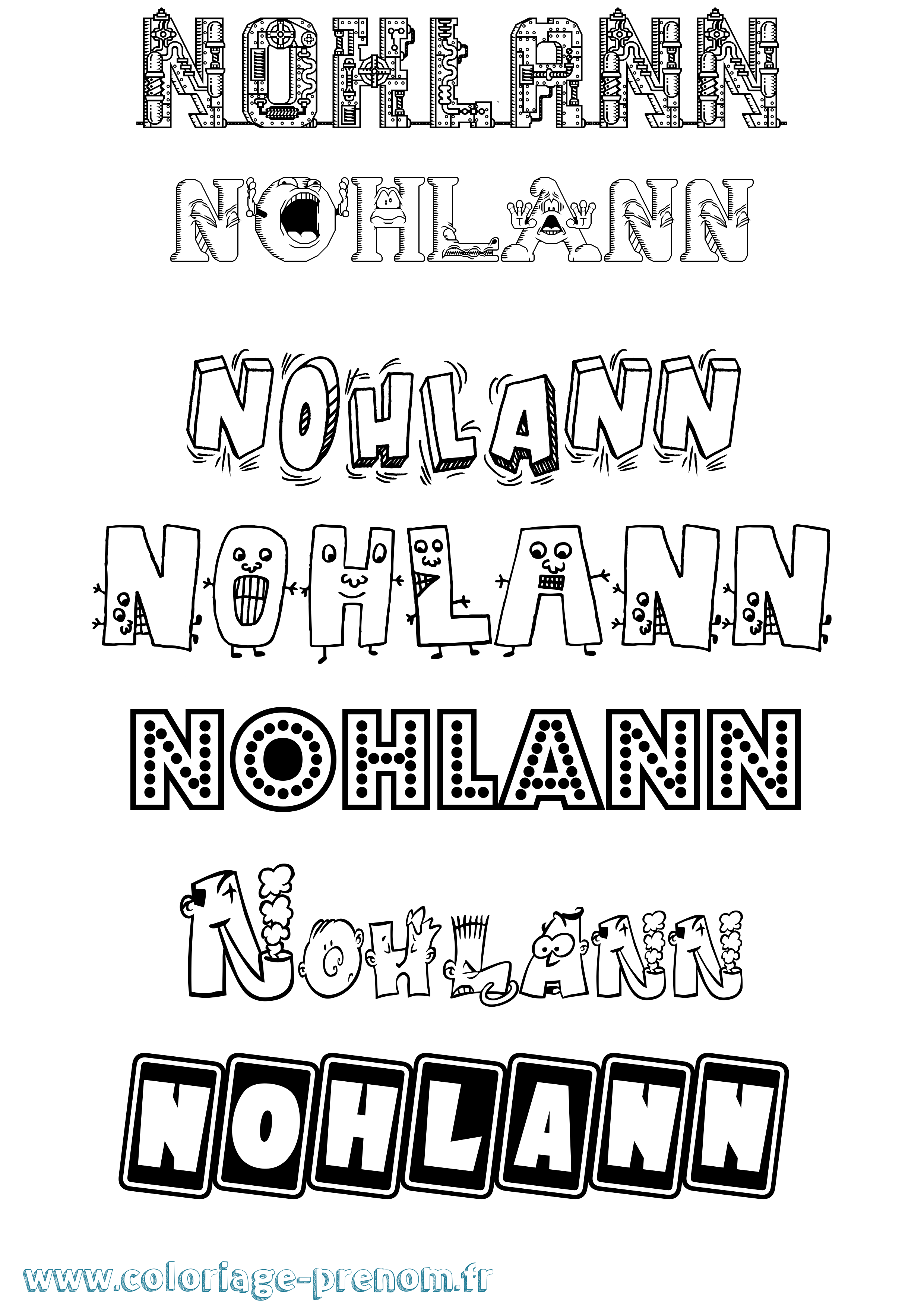 Coloriage Nohlann Fun Coloriage prénom Nohlann Fun