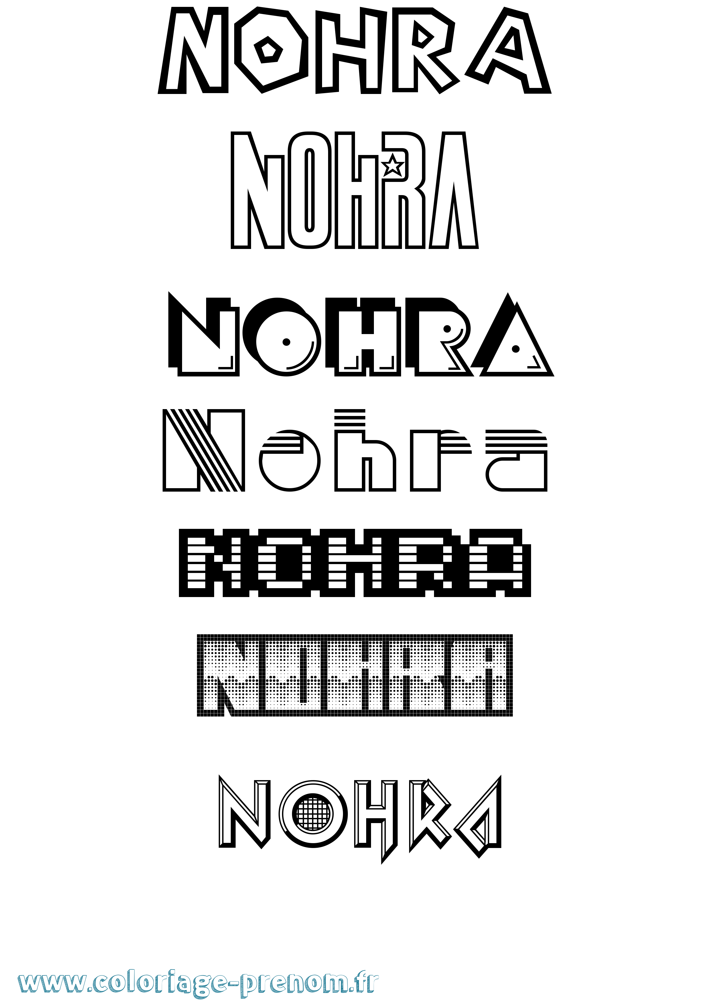 Coloriage Nohra Jeux Vidéos Coloriage prénom Nohra Jeux Vidéos