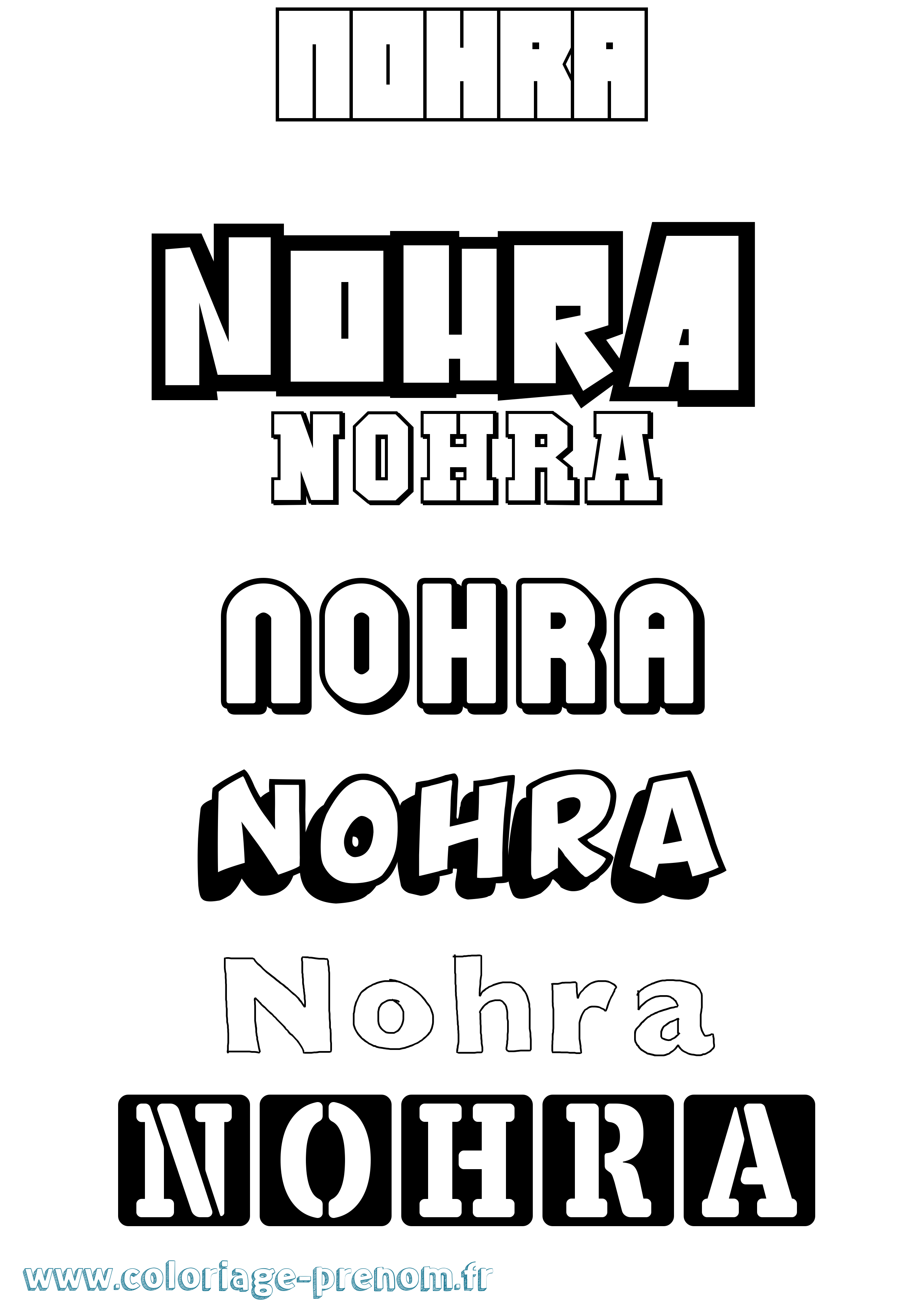 Coloriage Nohra Simple Coloriage prénom Nohra Simple