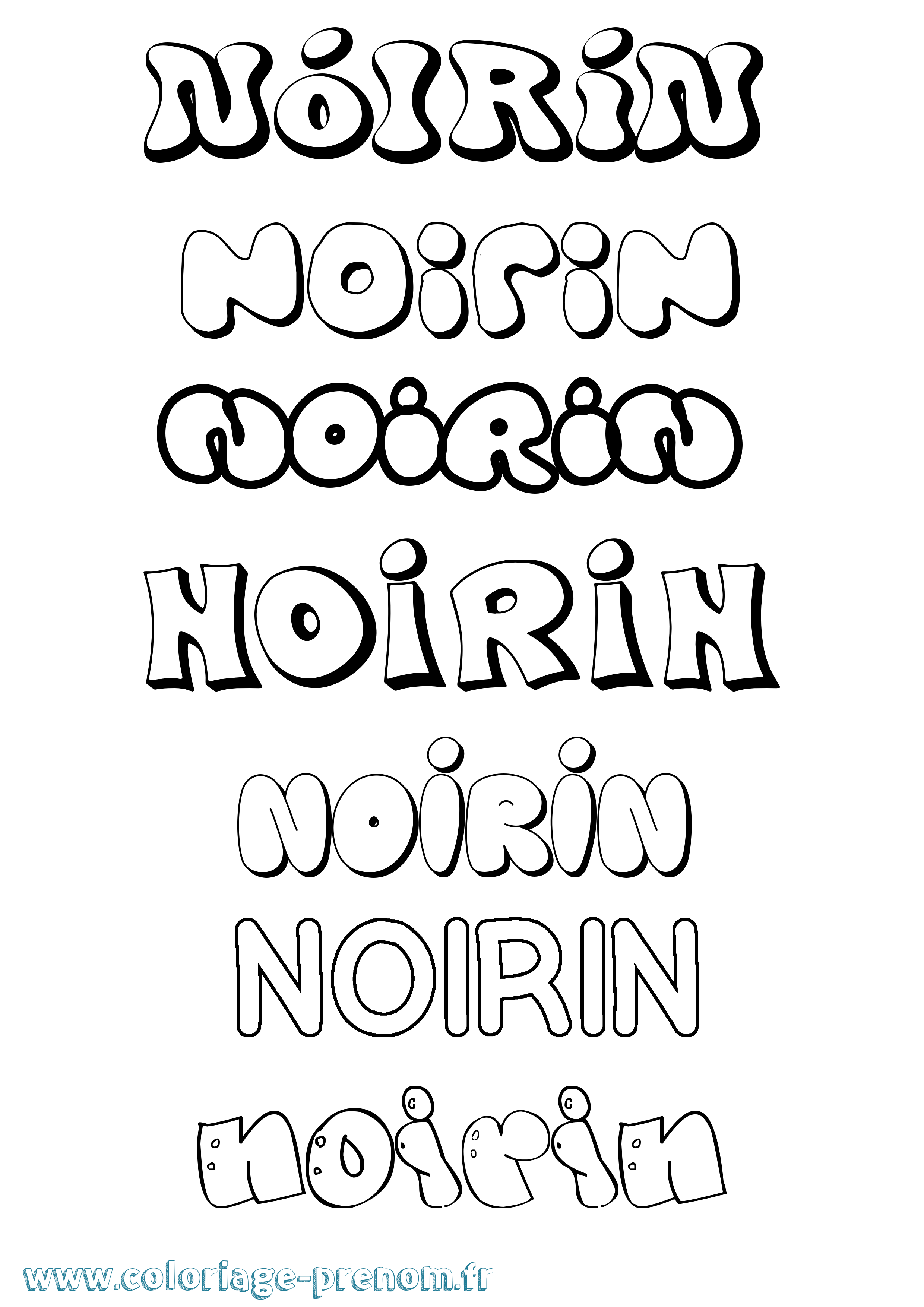 Coloriage Nóirín Bubble Coloriage prénom Nóirín Bubble