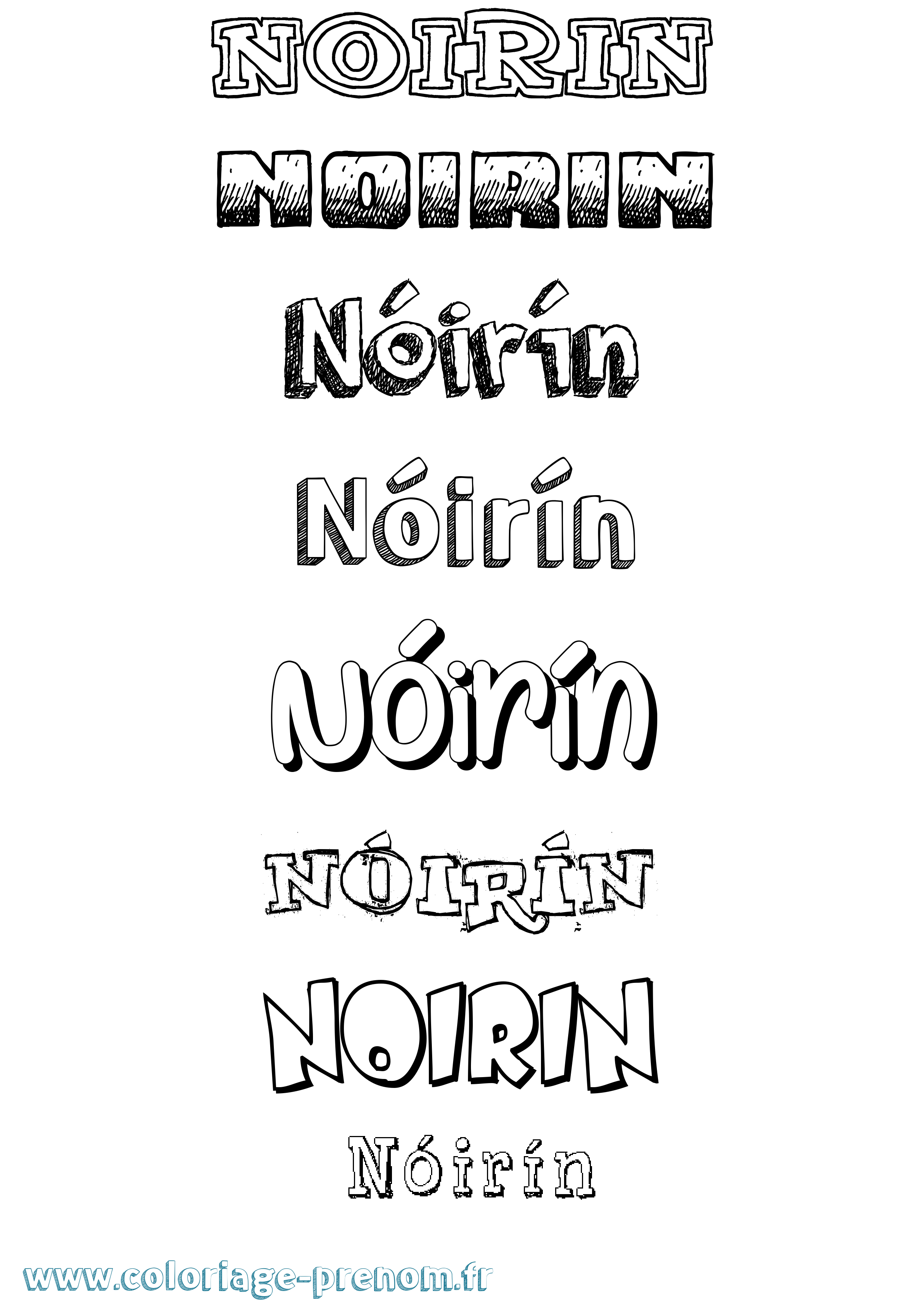Coloriage Nóirín Dessiné Coloriage prénom Nóirín Dessiné