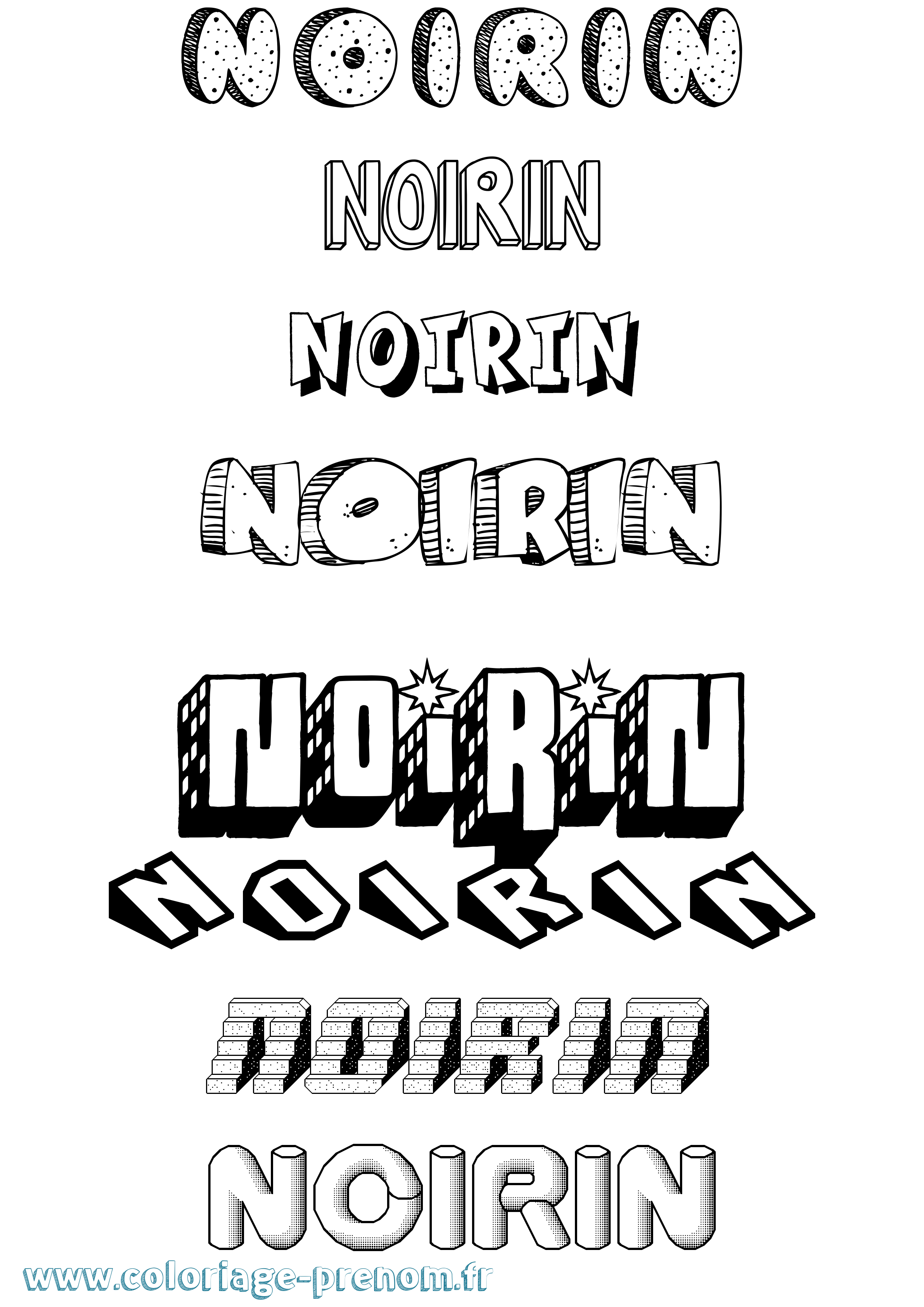 Coloriage Nóirín Effet 3D Coloriage prénom Nóirín Effet 3D