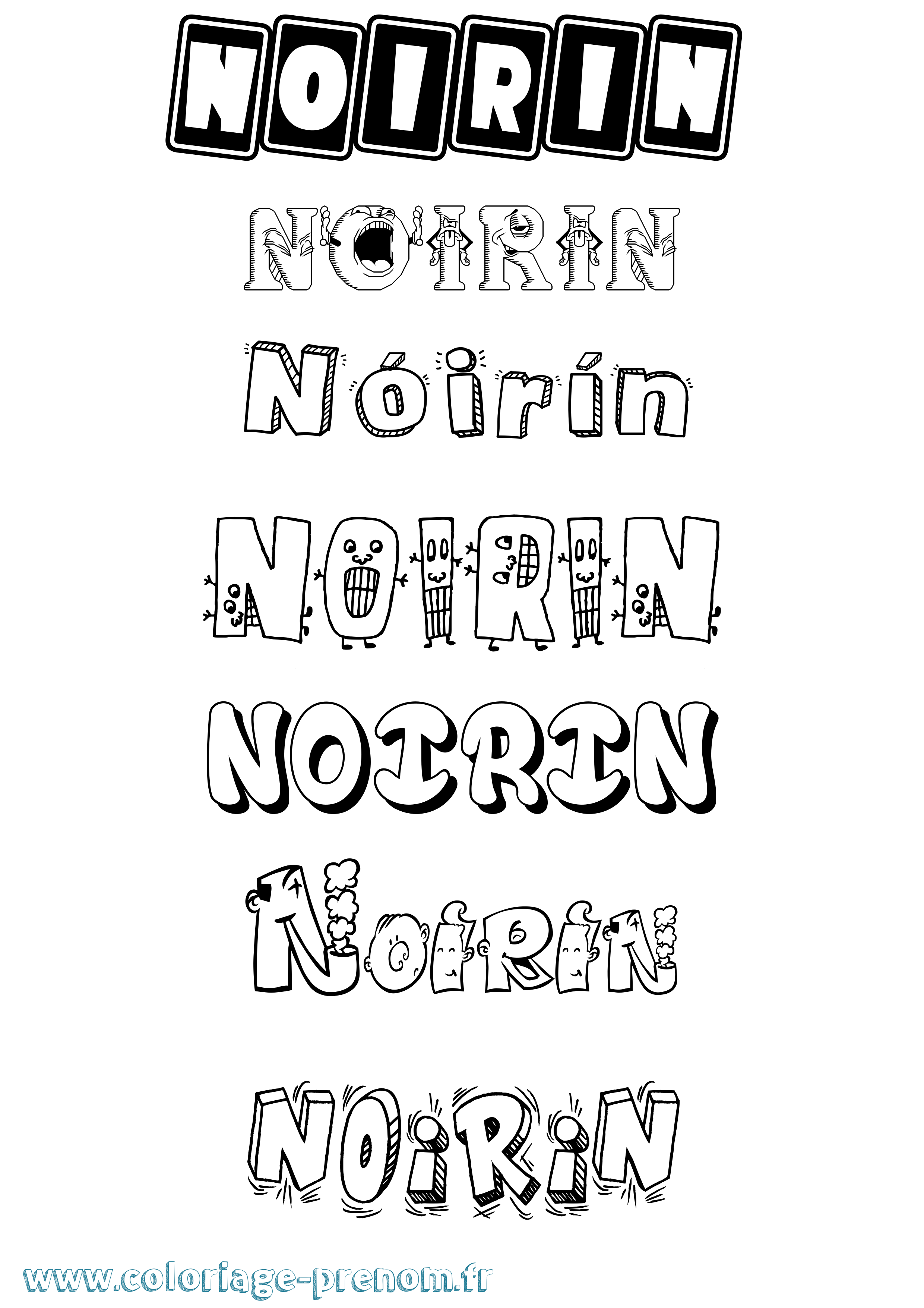 Coloriage Nóirín Fun Coloriage prénom Nóirín Fun