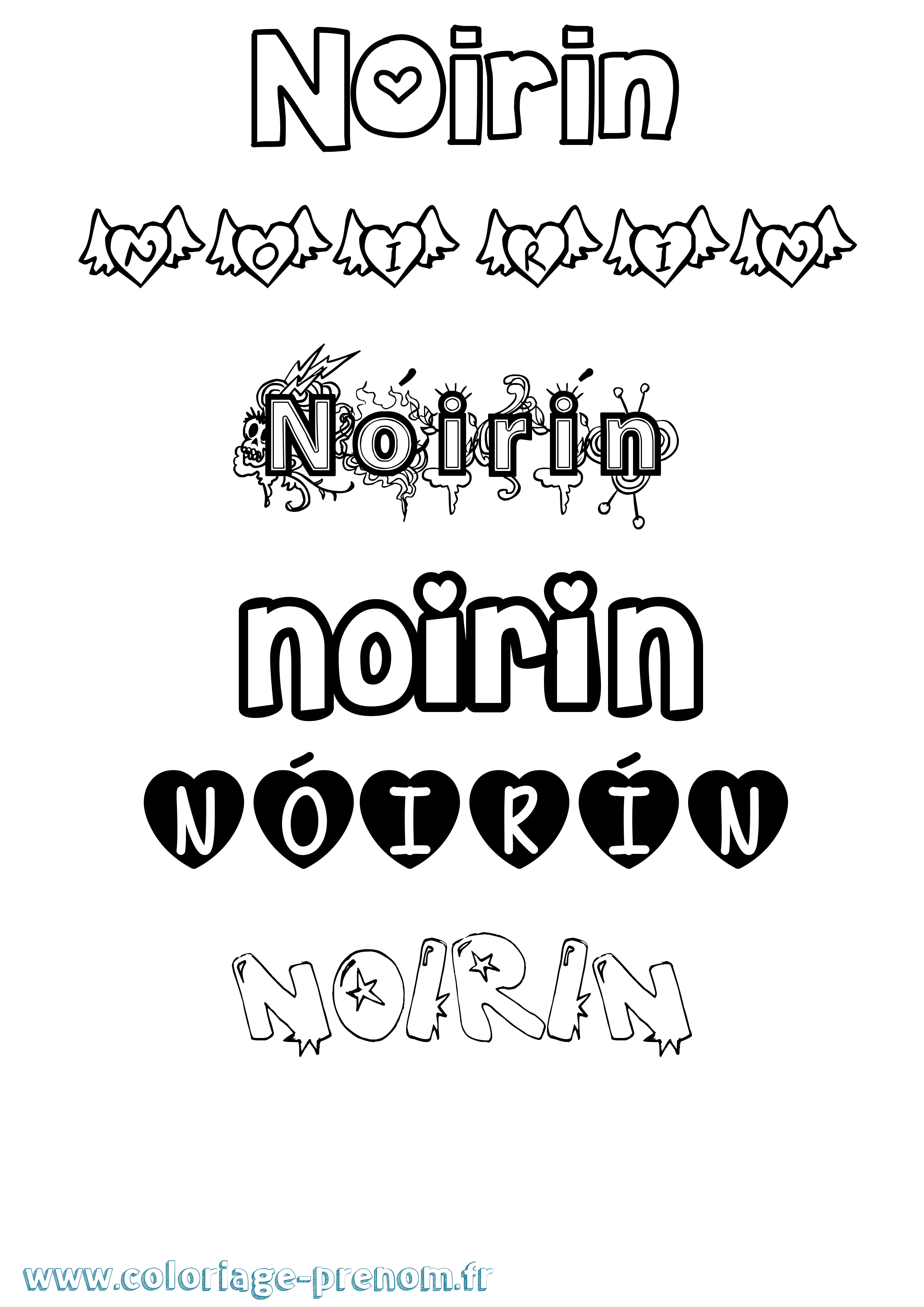 Coloriage Nóirín Girly Coloriage prénom Nóirín Girly