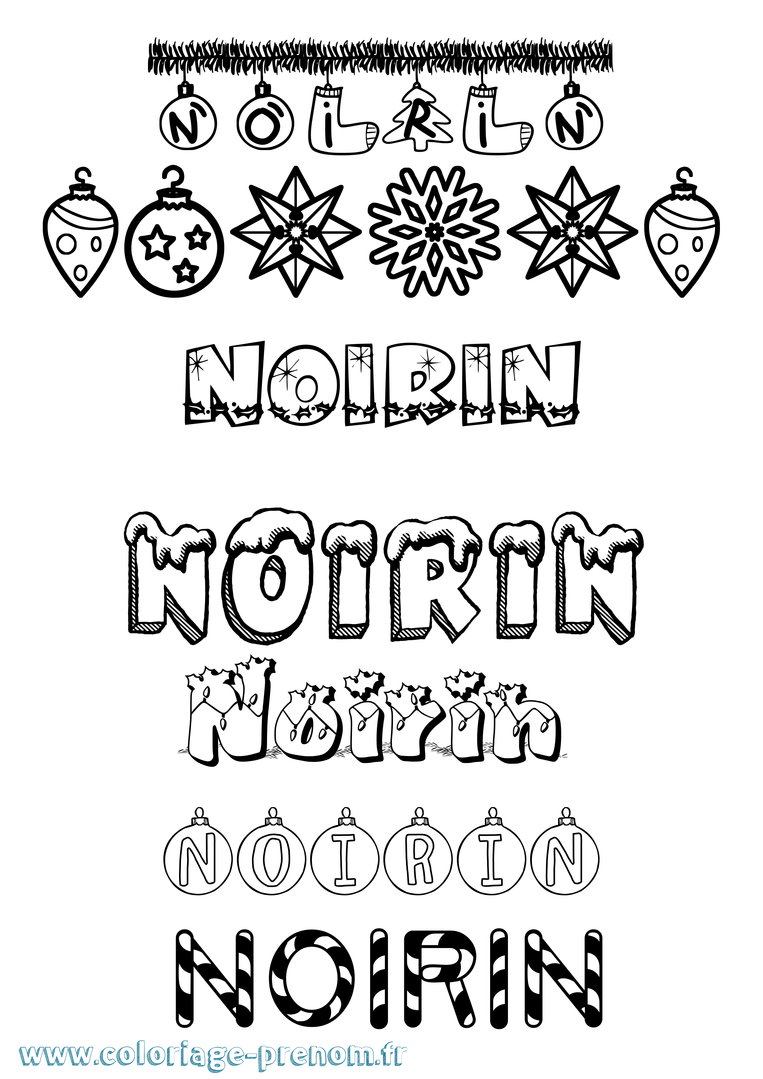 Coloriage Nóirín Noël Coloriage prénom Nóirín Noël