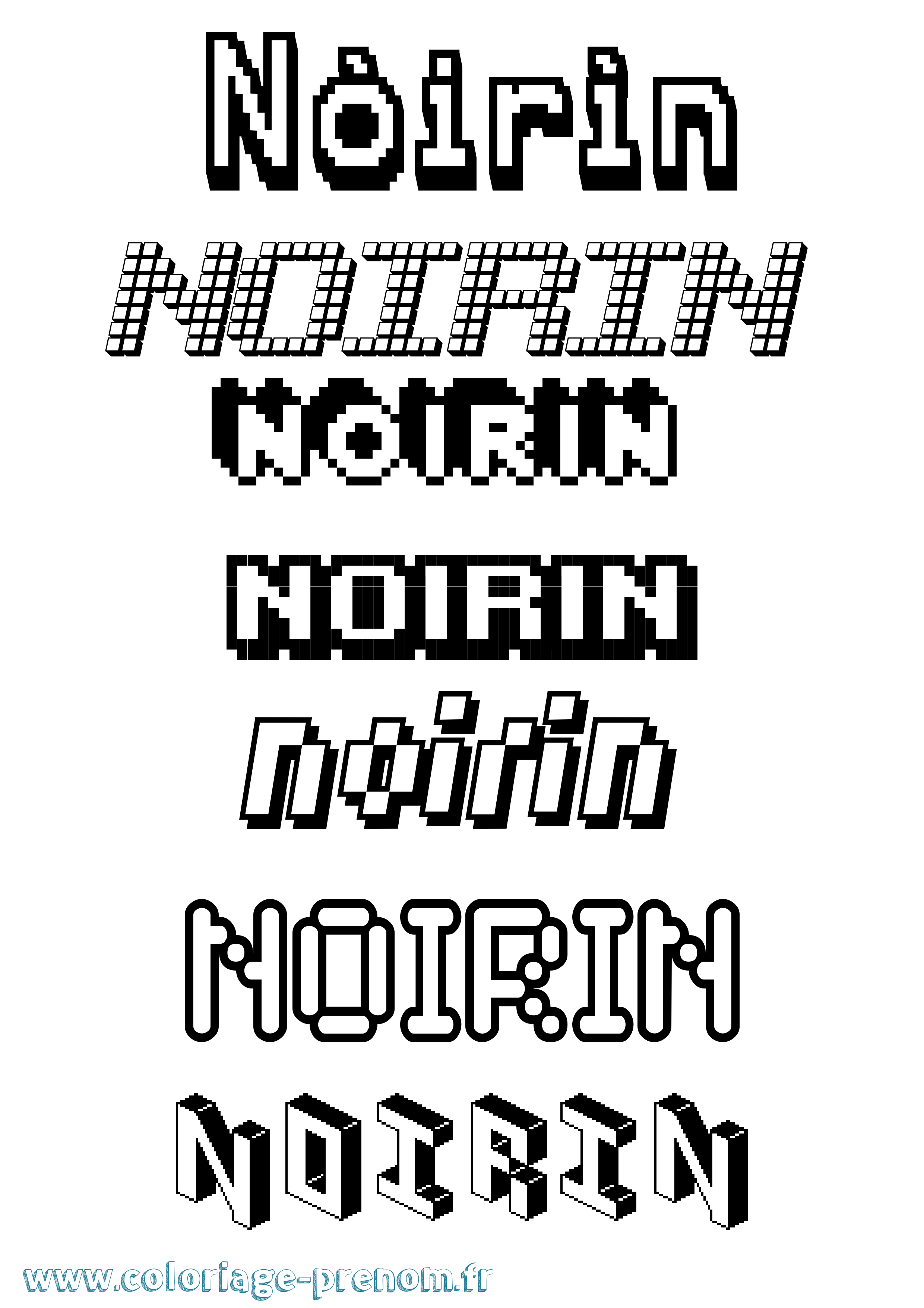 Coloriage Nóirín Pixel Coloriage prénom Nóirín Pixel
