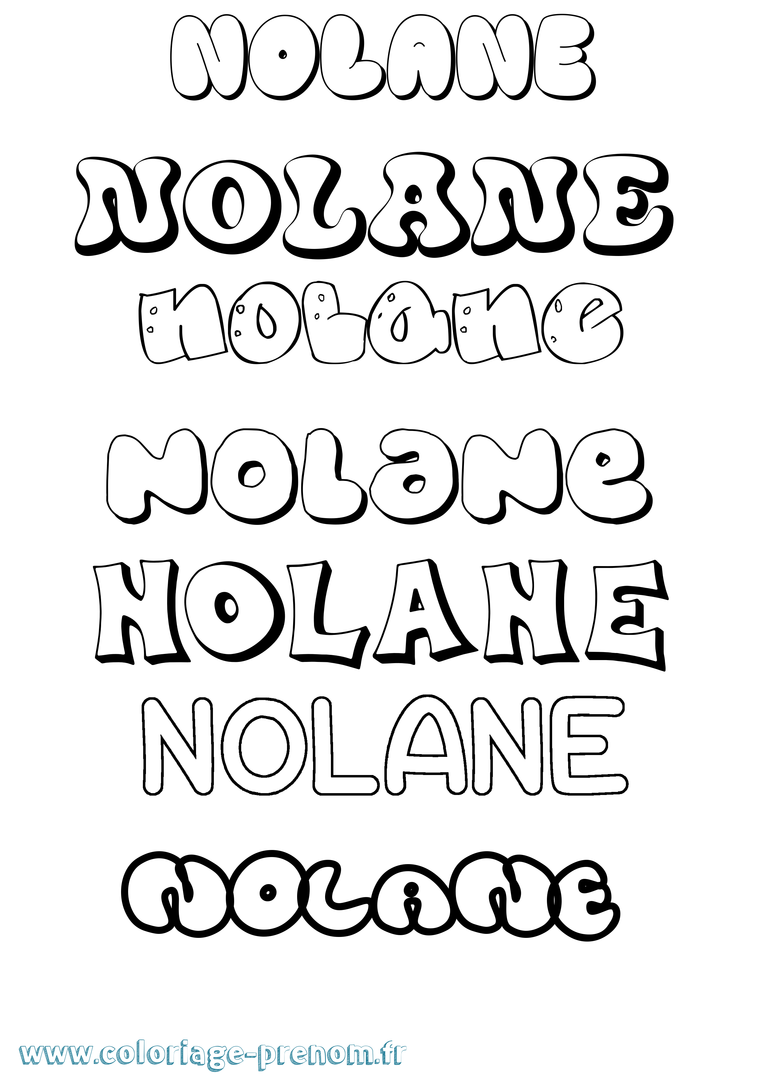 Coloriage Nolane Bubble Coloriage prénom Nolane Bubble