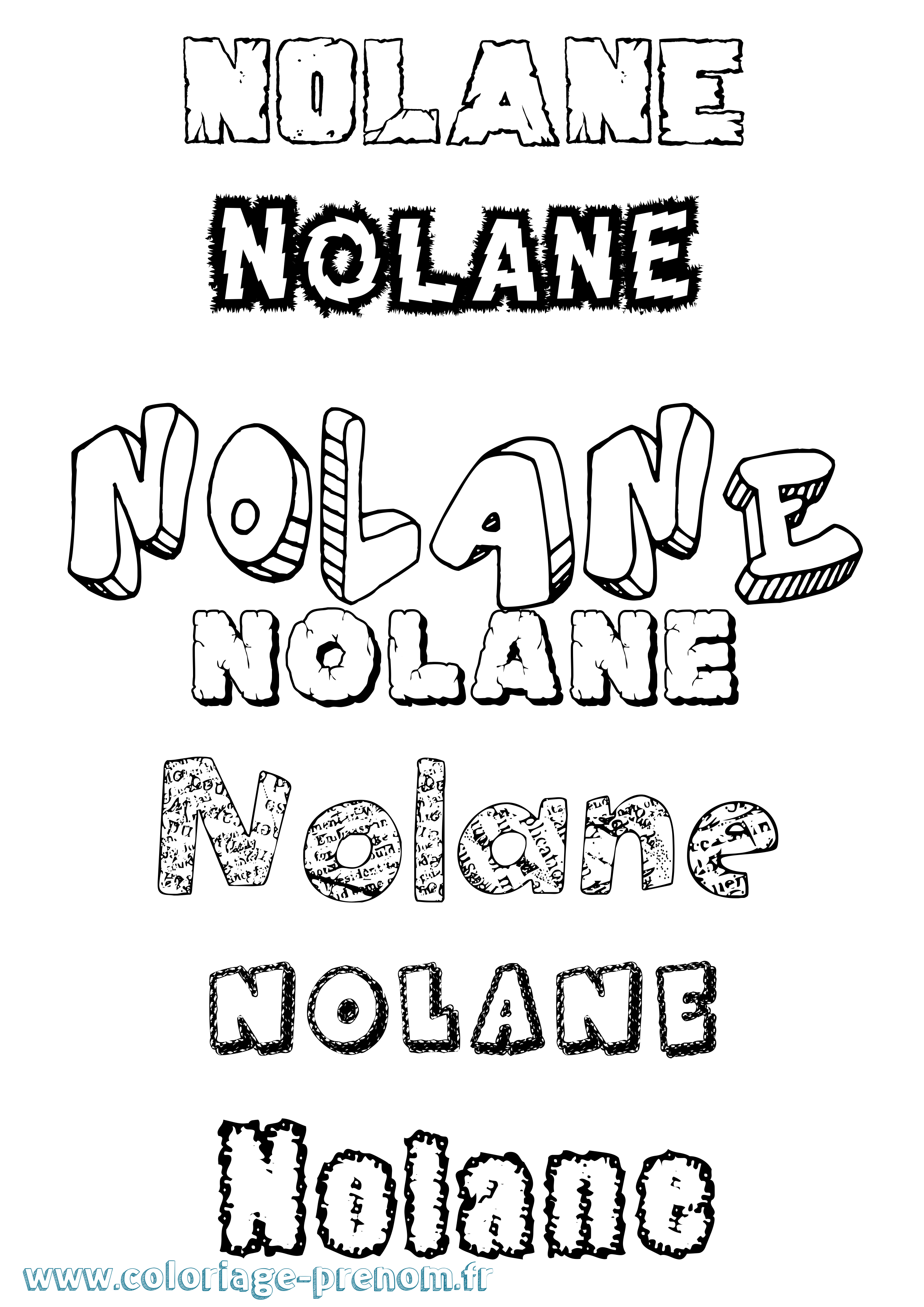 Coloriage Nolane Destructuré Coloriage prénom Nolane Destructuré