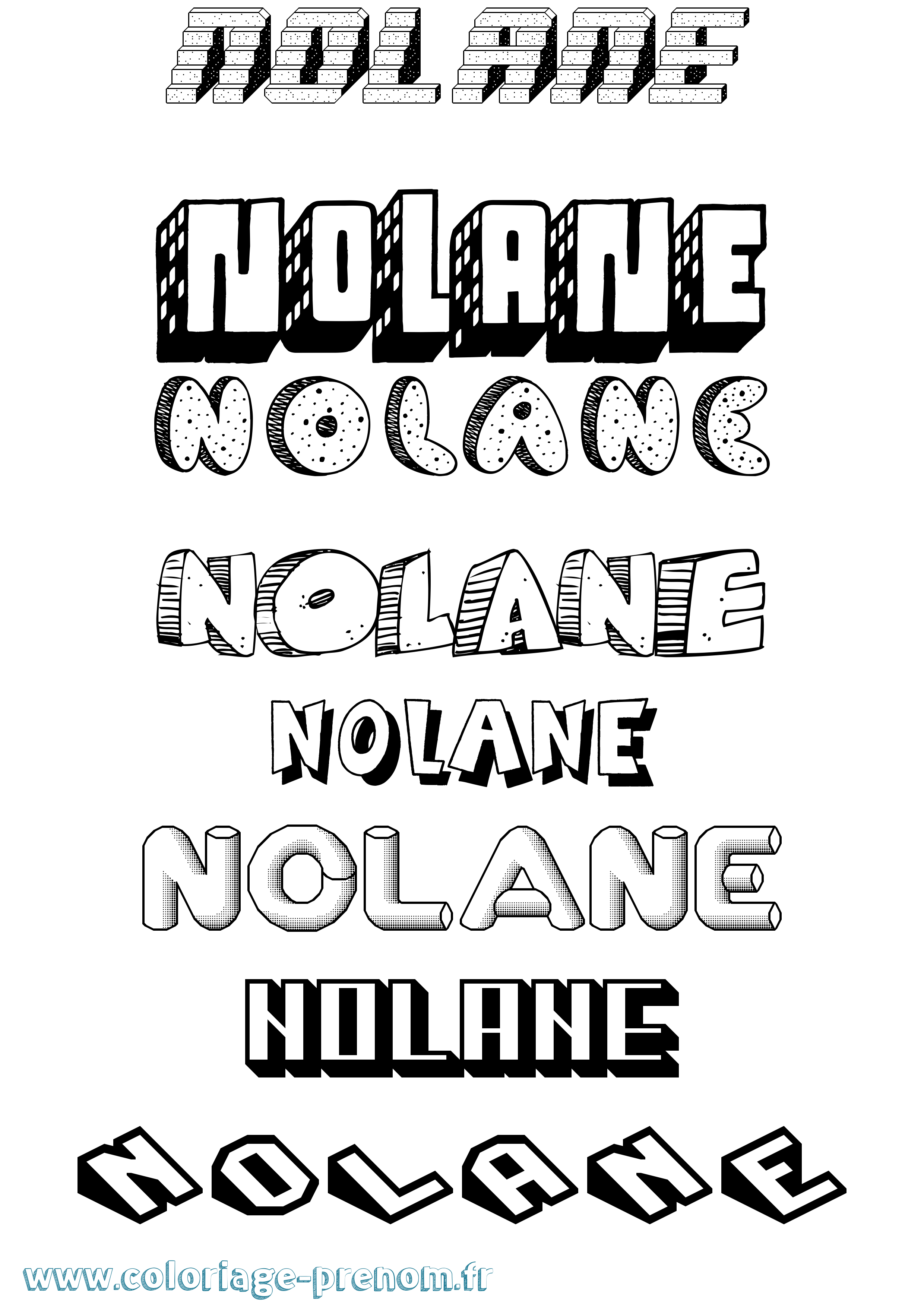 Coloriage Nolane Effet 3D Coloriage prénom Nolane Effet 3D