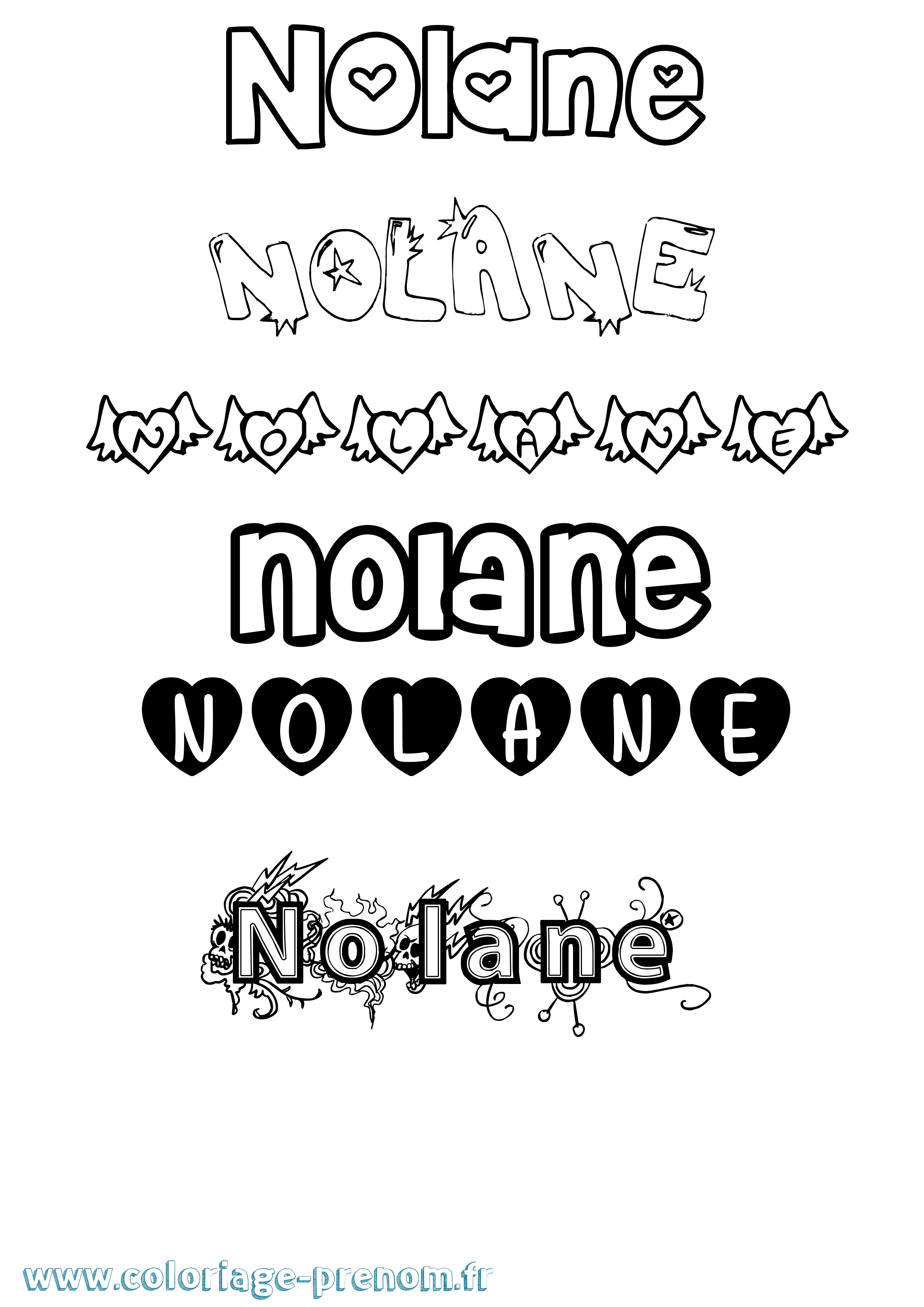 Coloriage Nolane Girly Coloriage prénom Nolane Girly