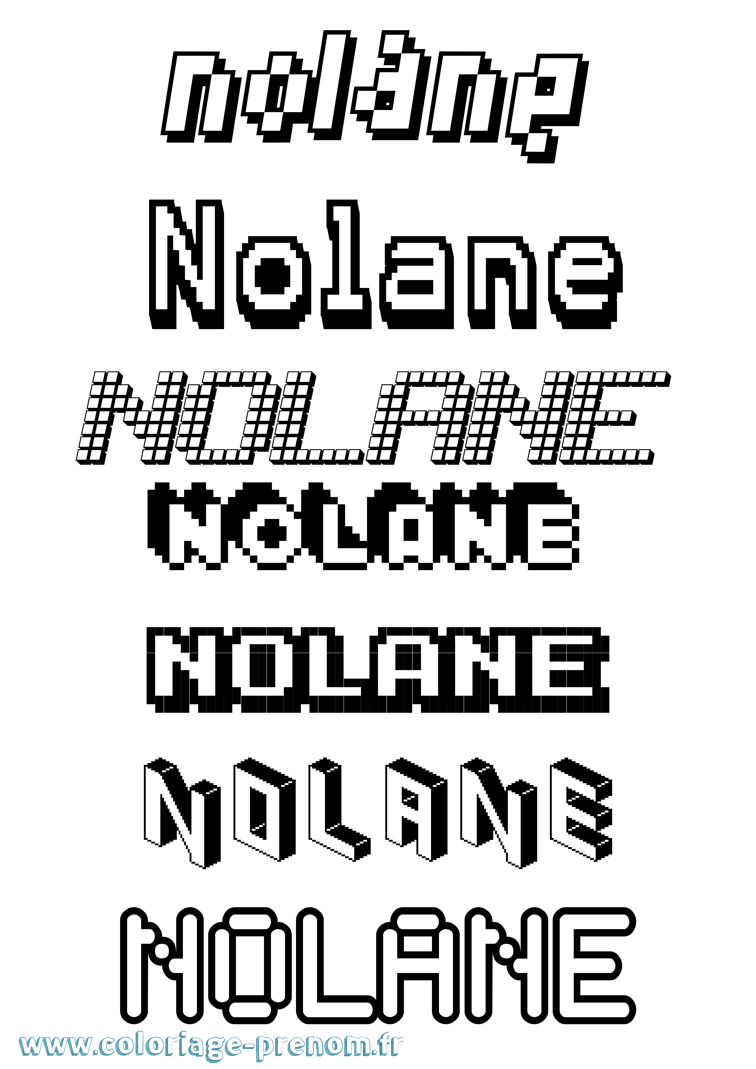 Coloriage Nolane Pixel Coloriage prénom Nolane Pixel