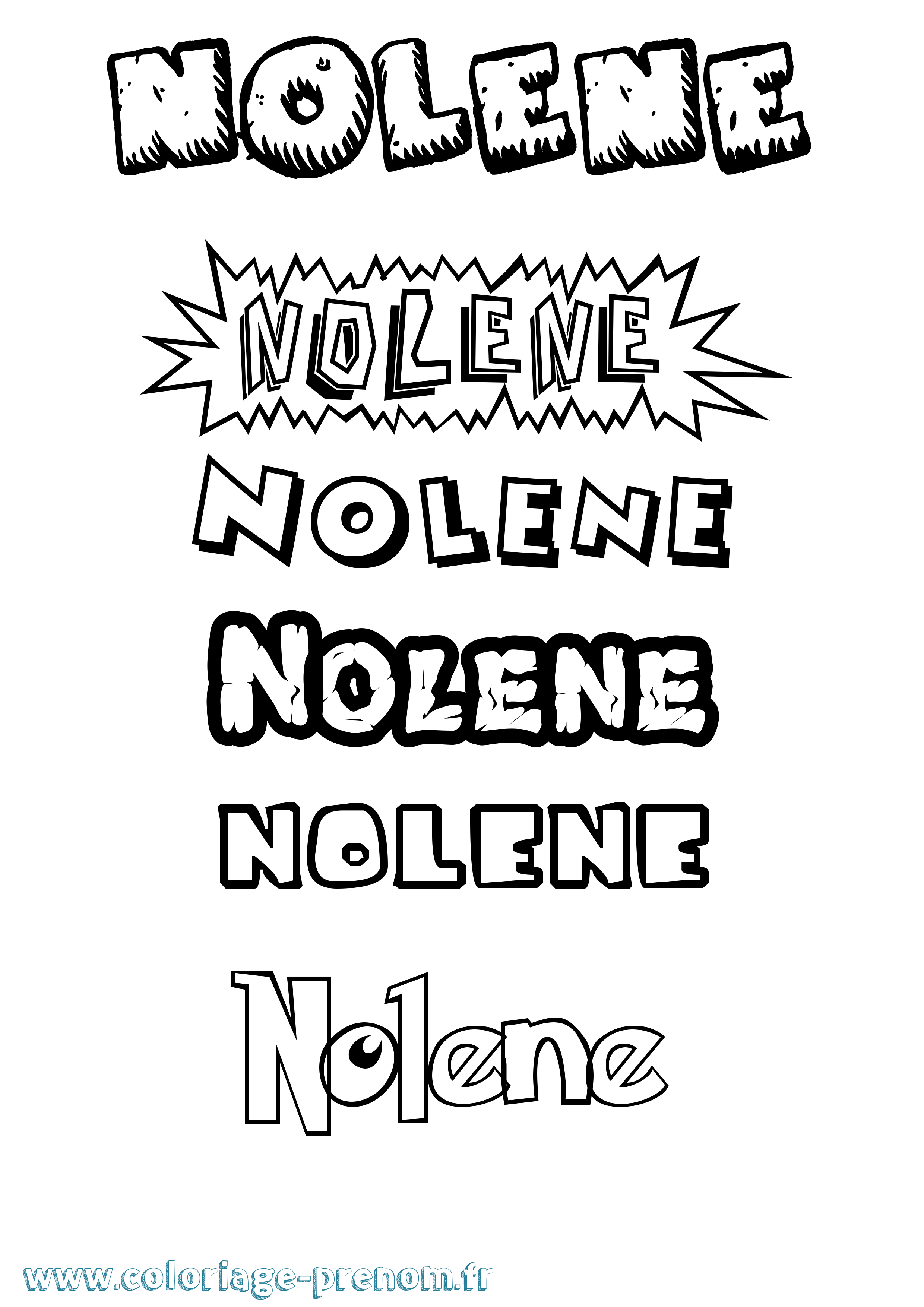 Coloriage Nolene Dessin Animé Coloriage prénom Nolene Dessin Animé