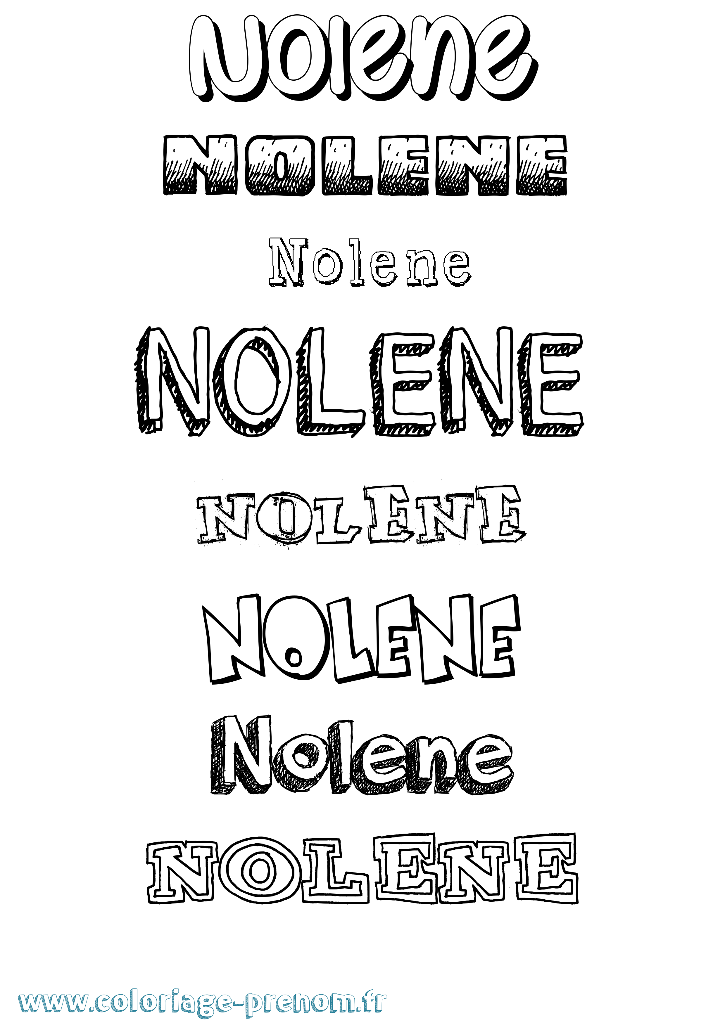 Coloriage Nolene Dessiné Coloriage prénom Nolene Dessiné