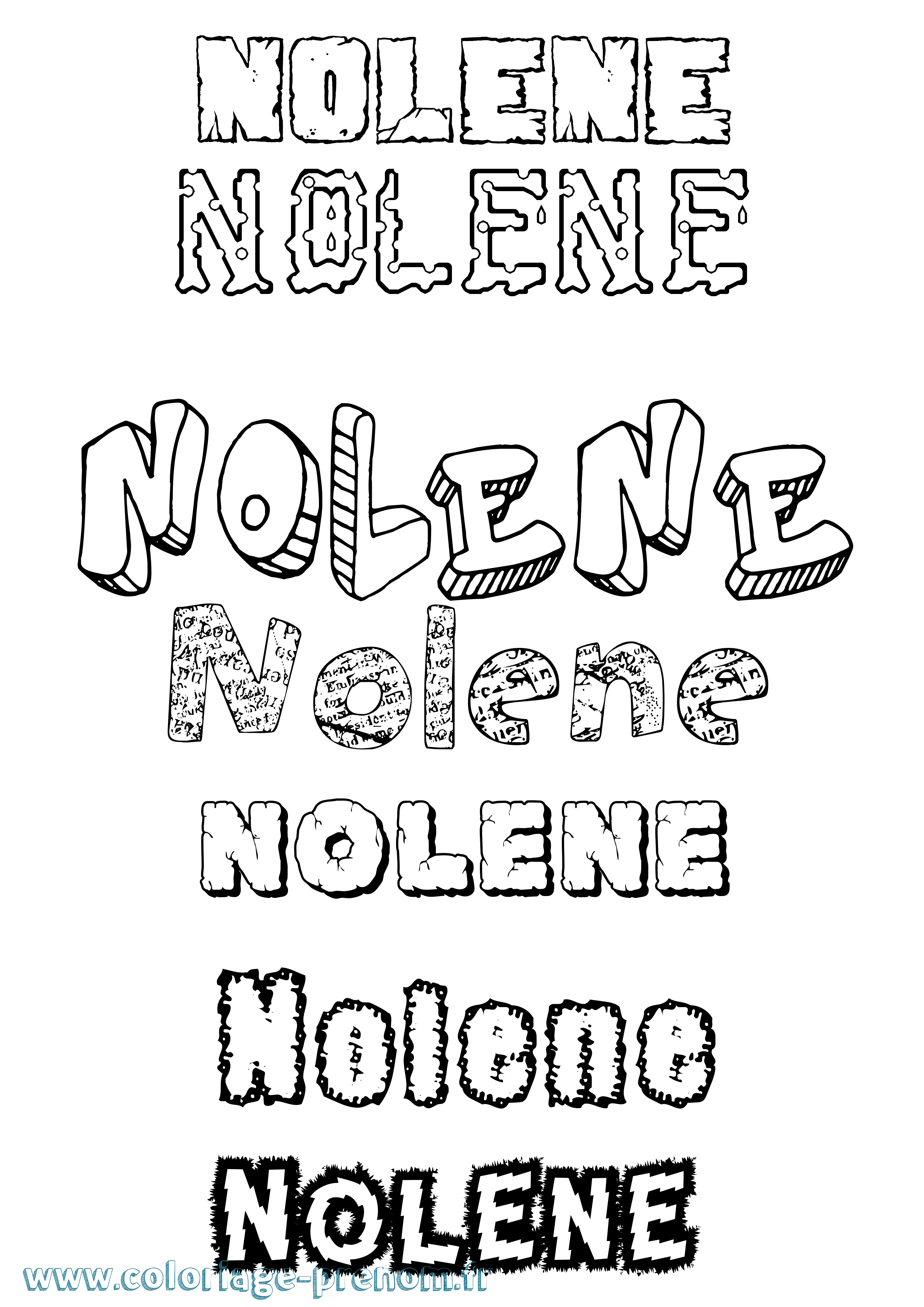 Coloriage Nolene Destructuré Coloriage prénom Nolene Destructuré