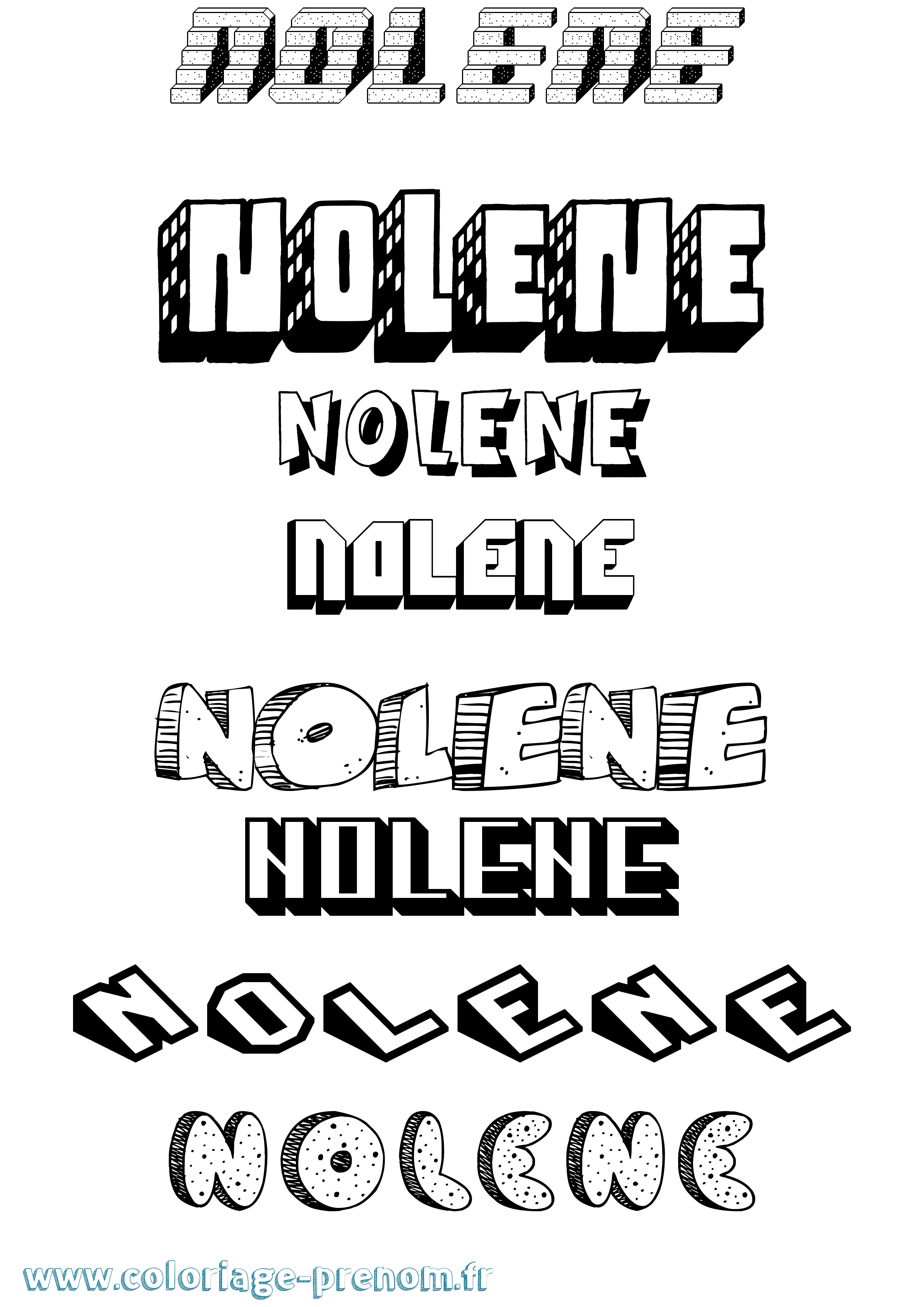 Coloriage Nolene Effet 3D Coloriage prénom Nolene Effet 3D