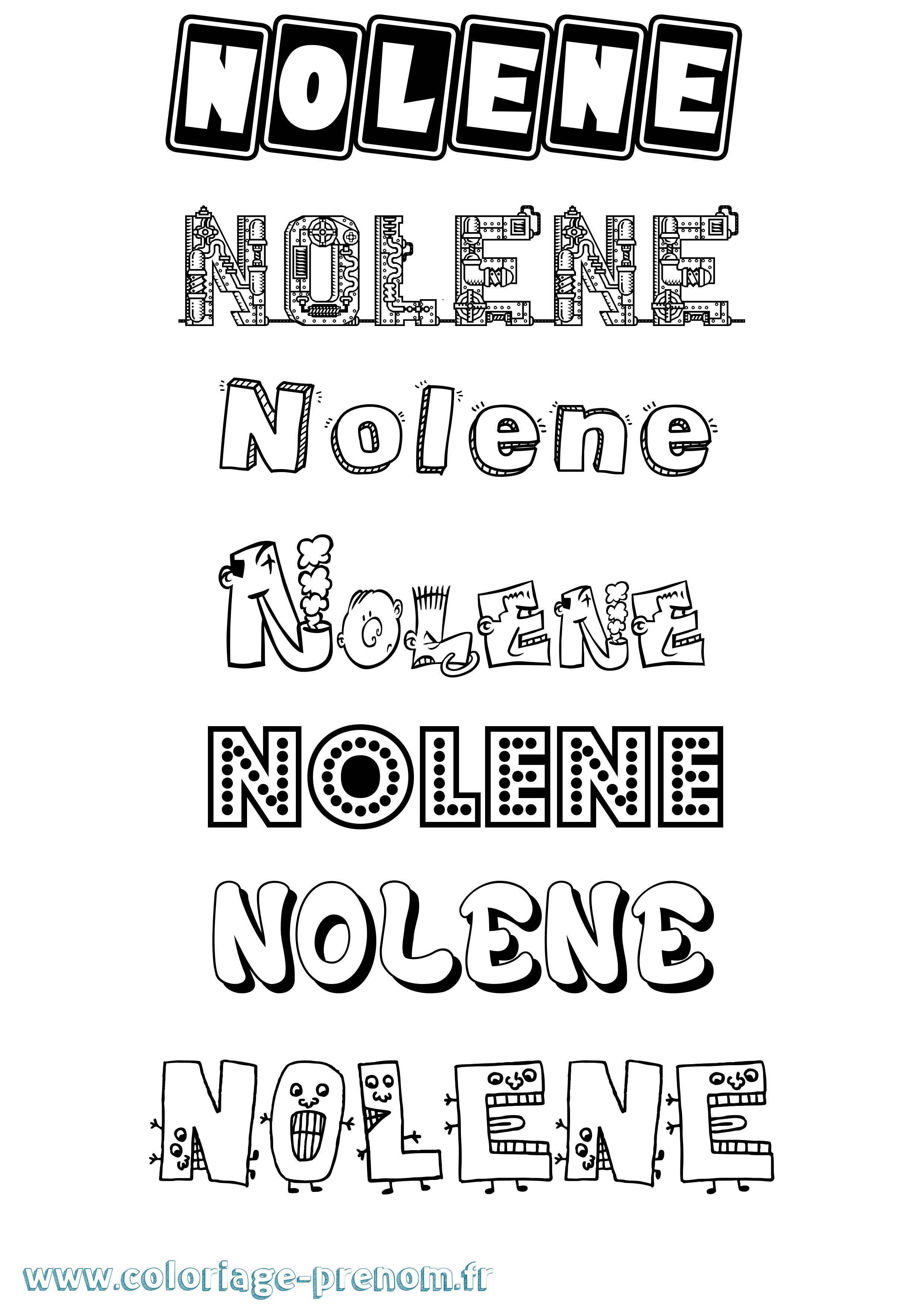 Coloriage Nolene Fun Coloriage prénom Nolene Fun