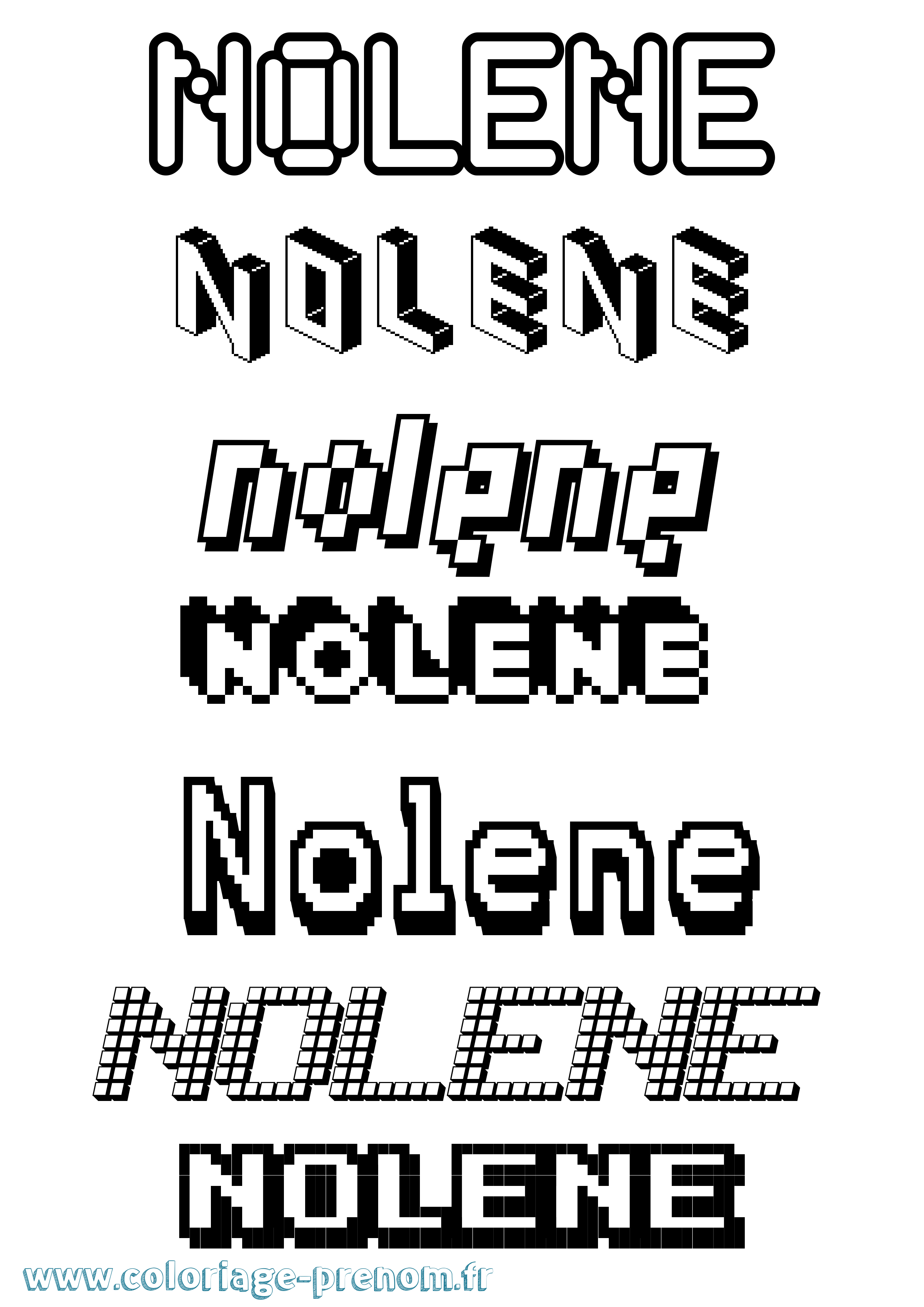 Coloriage Nolene Pixel Coloriage prénom Nolene Pixel