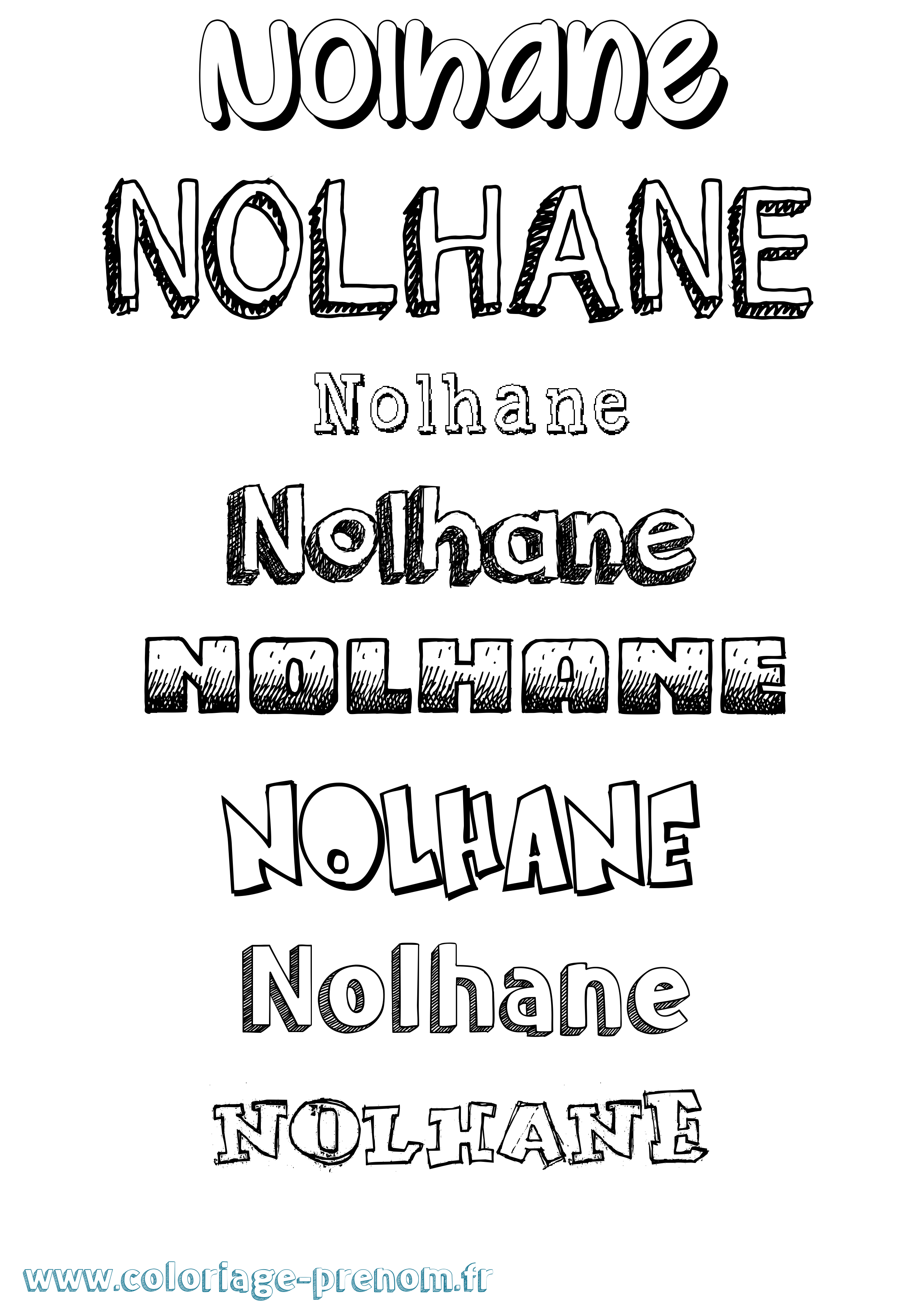 Coloriage Nolhane Dessiné Coloriage prénom Nolhane Dessiné