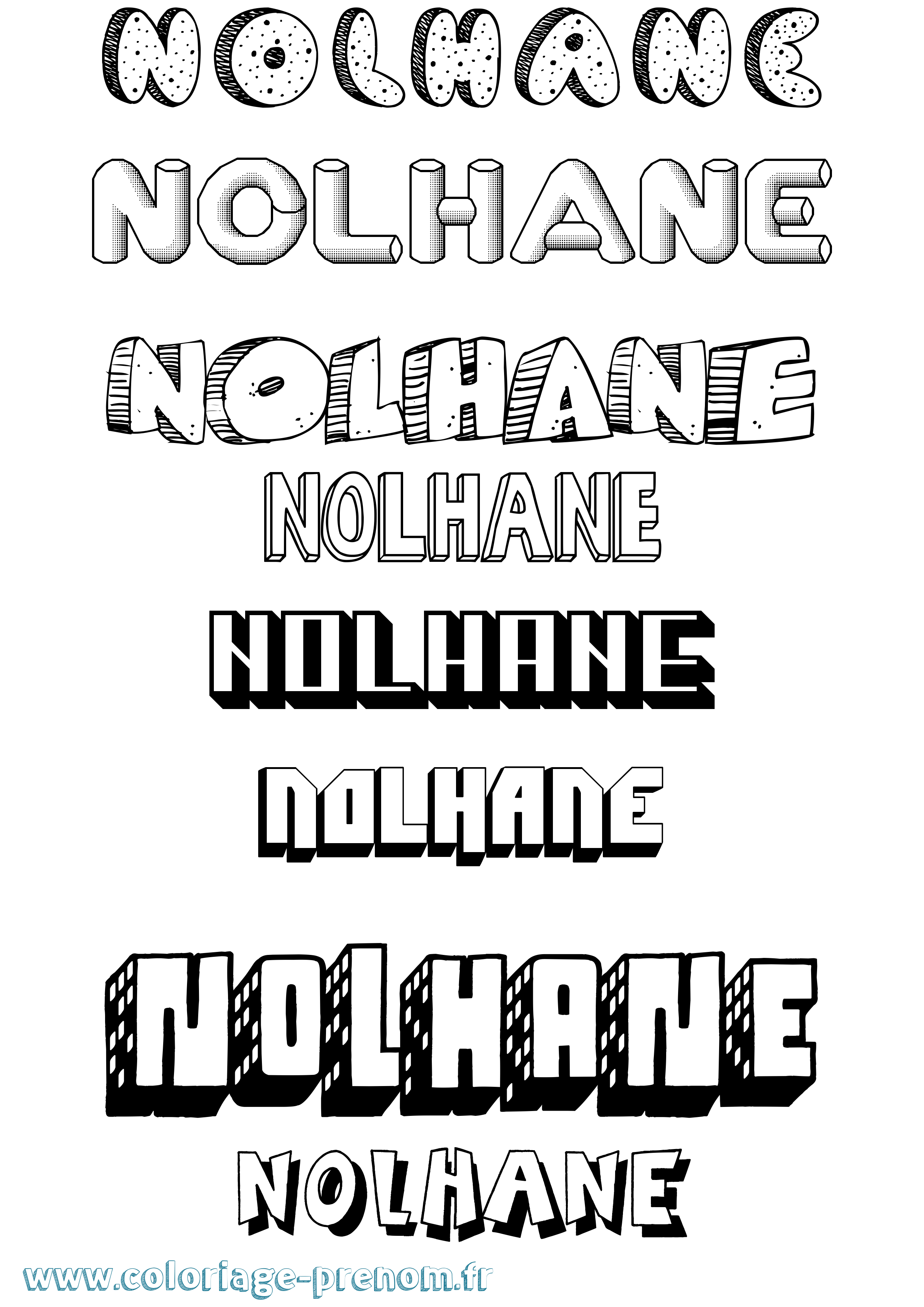Coloriage Nolhane Effet 3D Coloriage prénom Nolhane Effet 3D