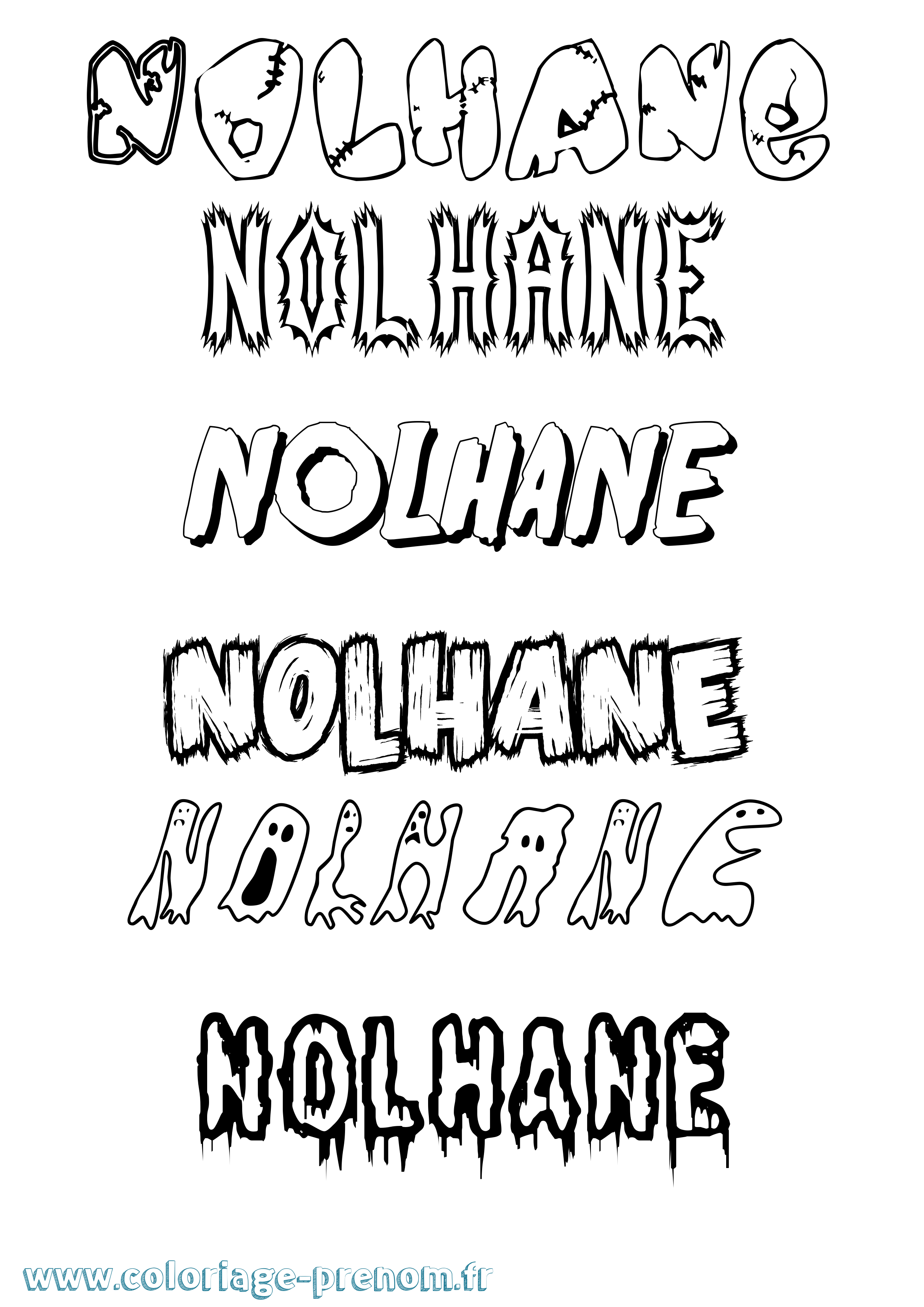 Coloriage Nolhane Frisson Coloriage prénom Nolhane Frisson