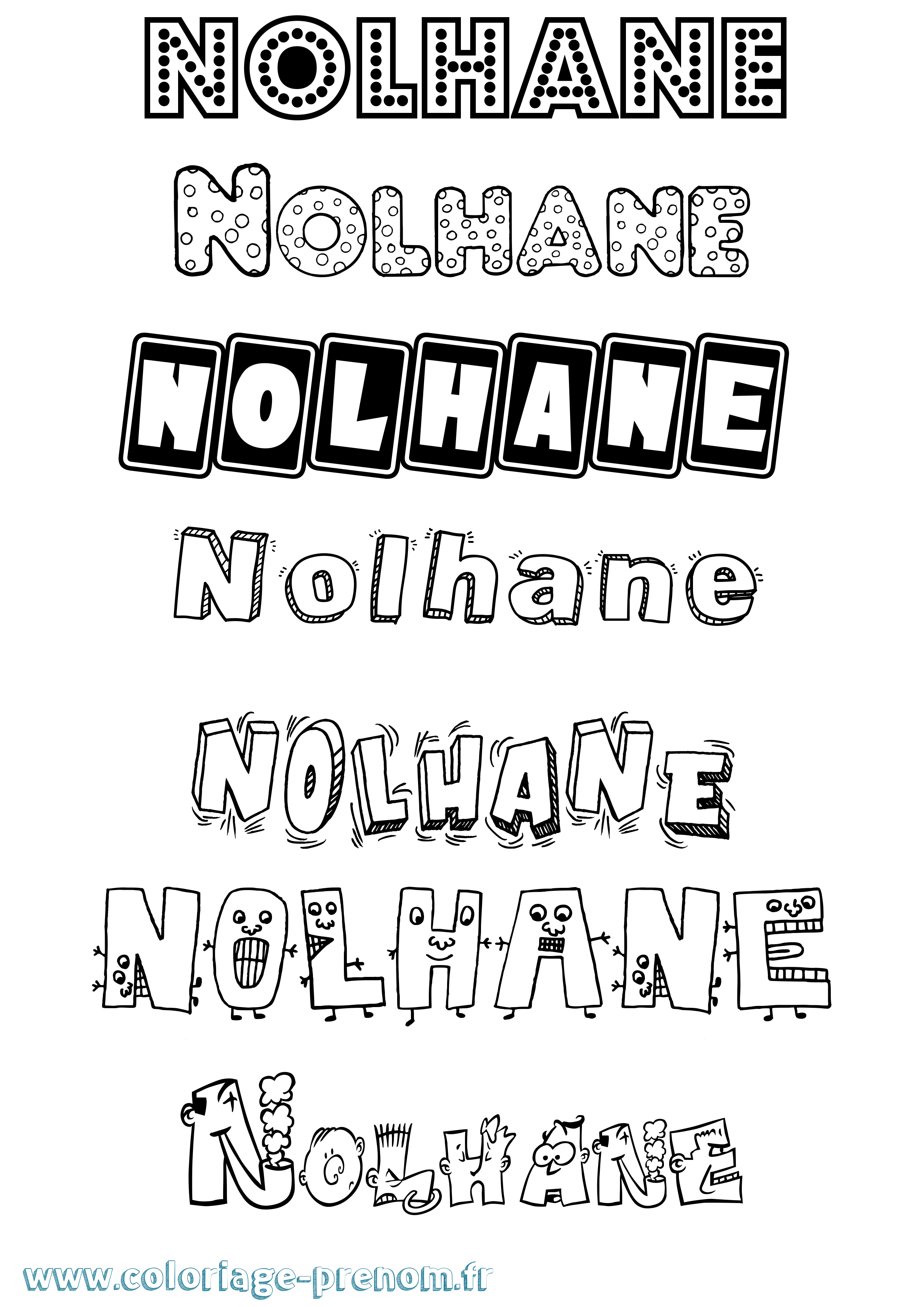 Coloriage Nolhane Fun Coloriage prénom Nolhane Fun