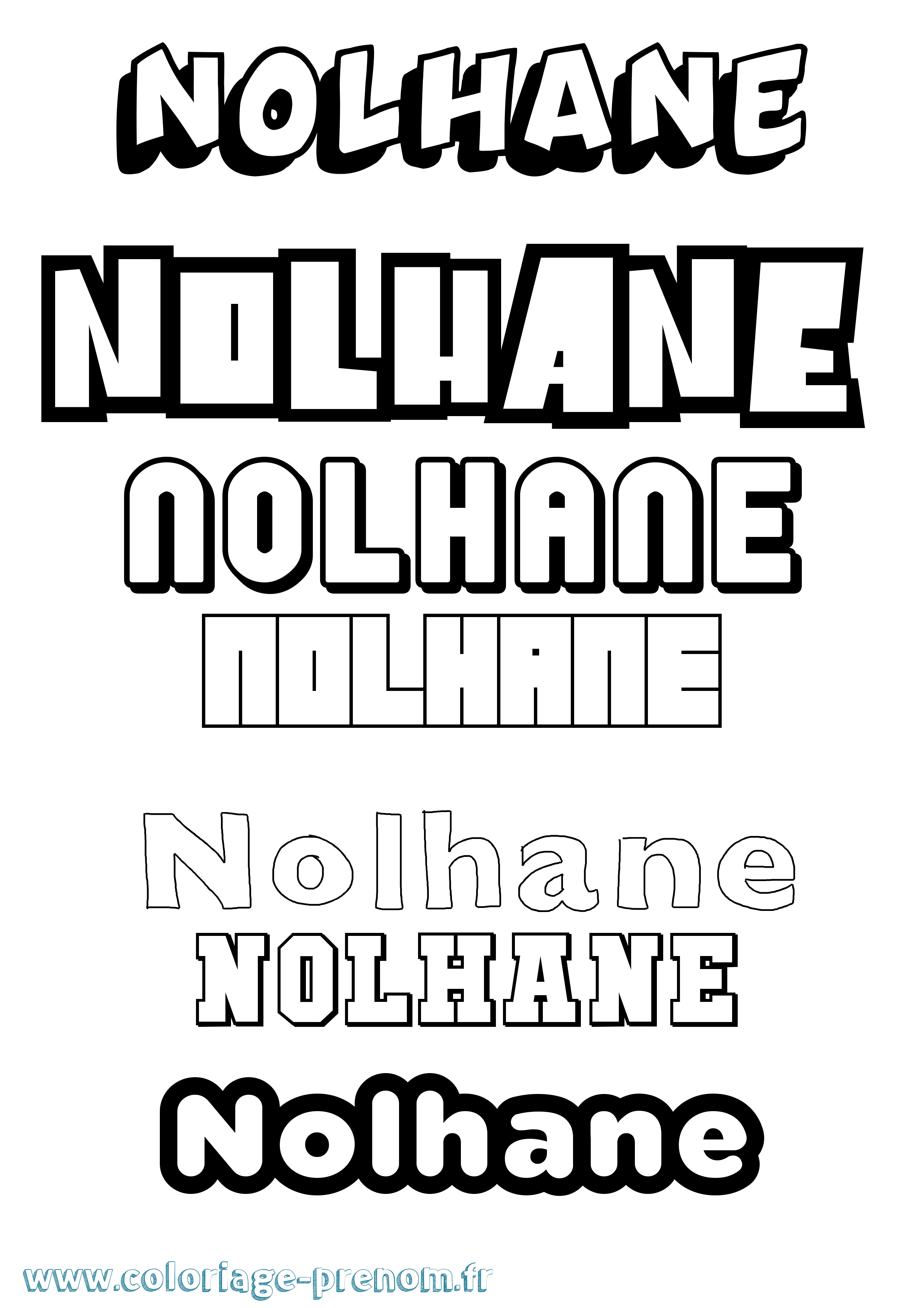 Coloriage Nolhane Simple Coloriage prénom Nolhane Simple