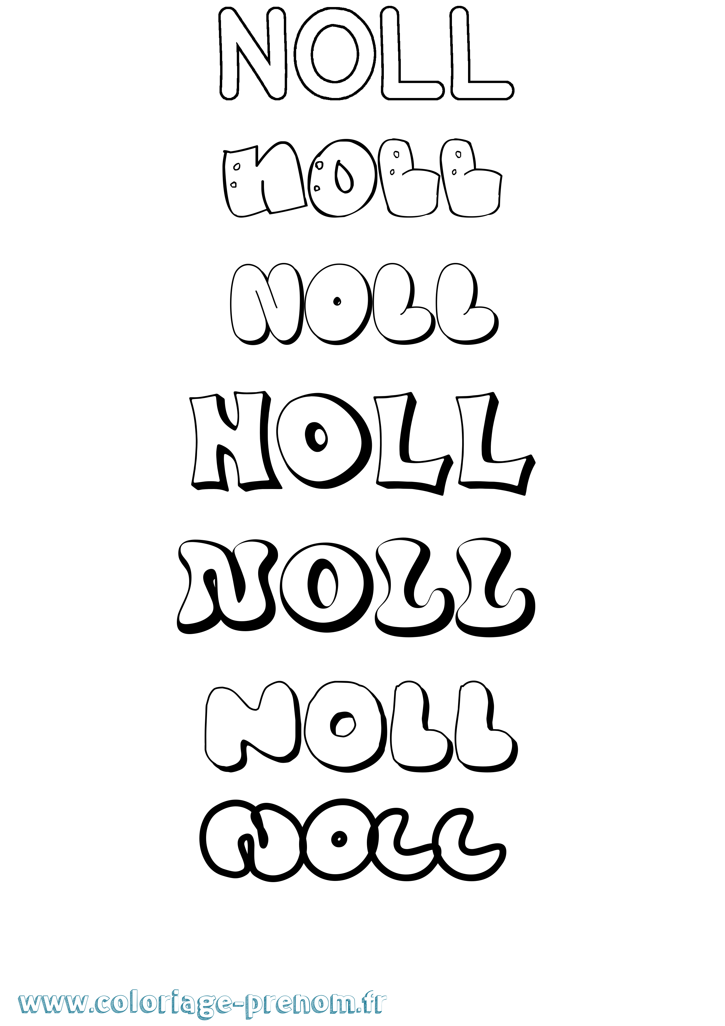 Coloriage Noll Bubble Coloriage prénom Noll Bubble