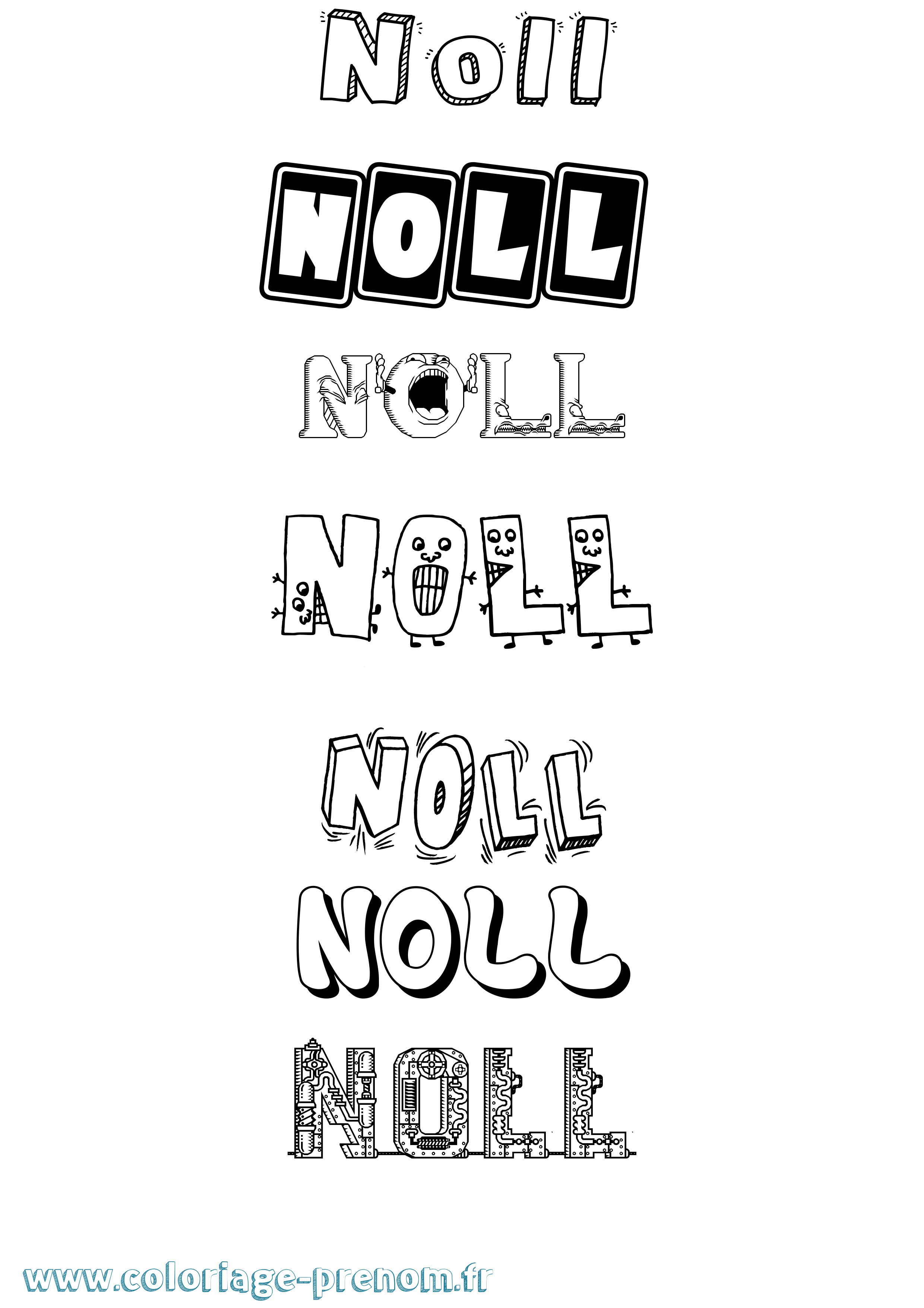 Coloriage Noll Fun Coloriage prénom Noll Fun
